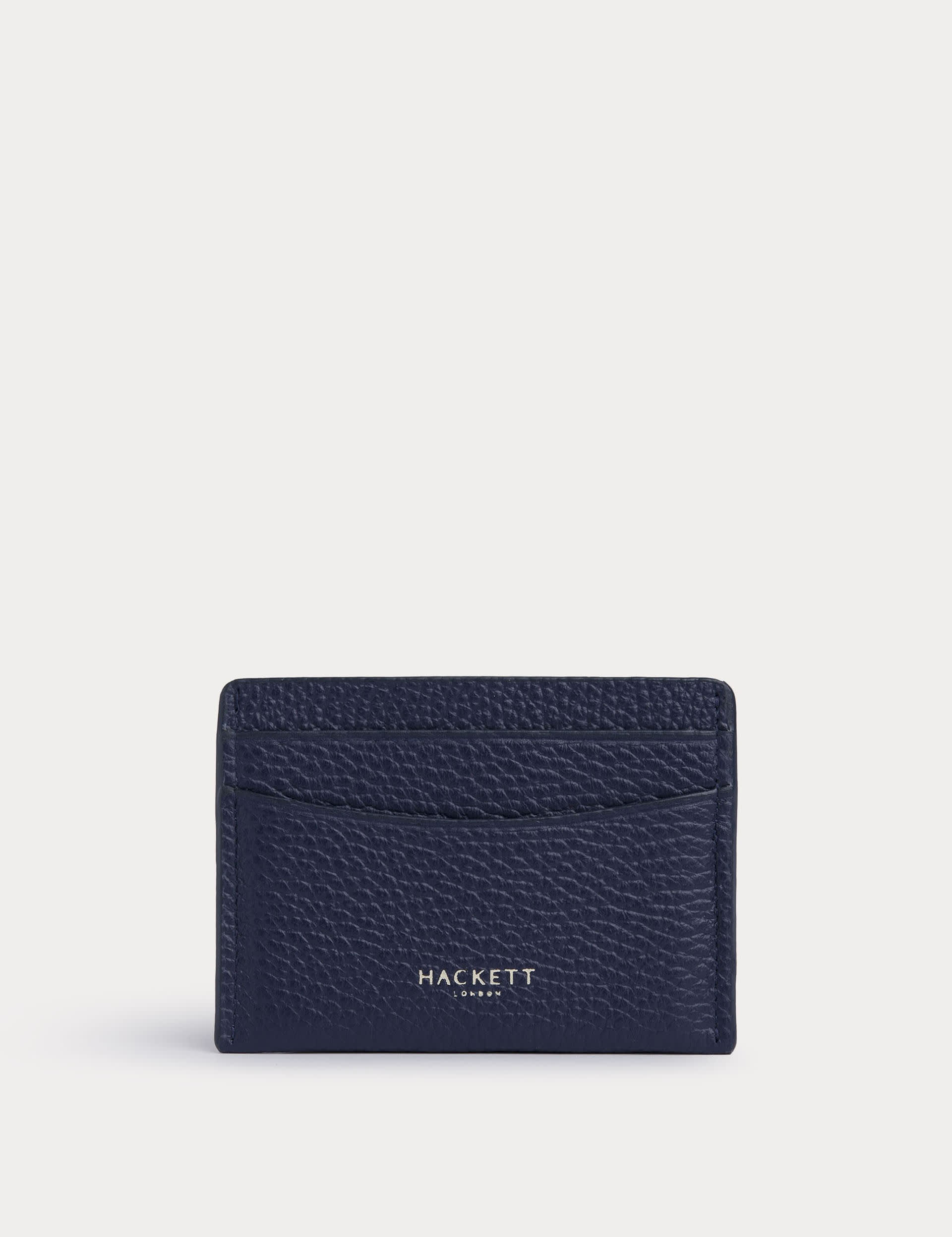 Hackett Men's Leather Textured Card Holder - one size - Blue, Blue