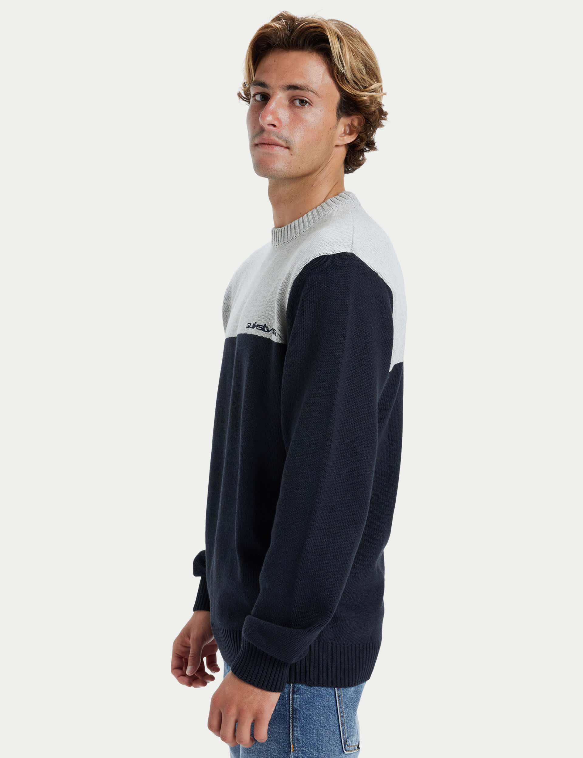 Quiksilver Men's Bloody Monday Cotton Blend Jumper - Navy Mix, Navy Mix