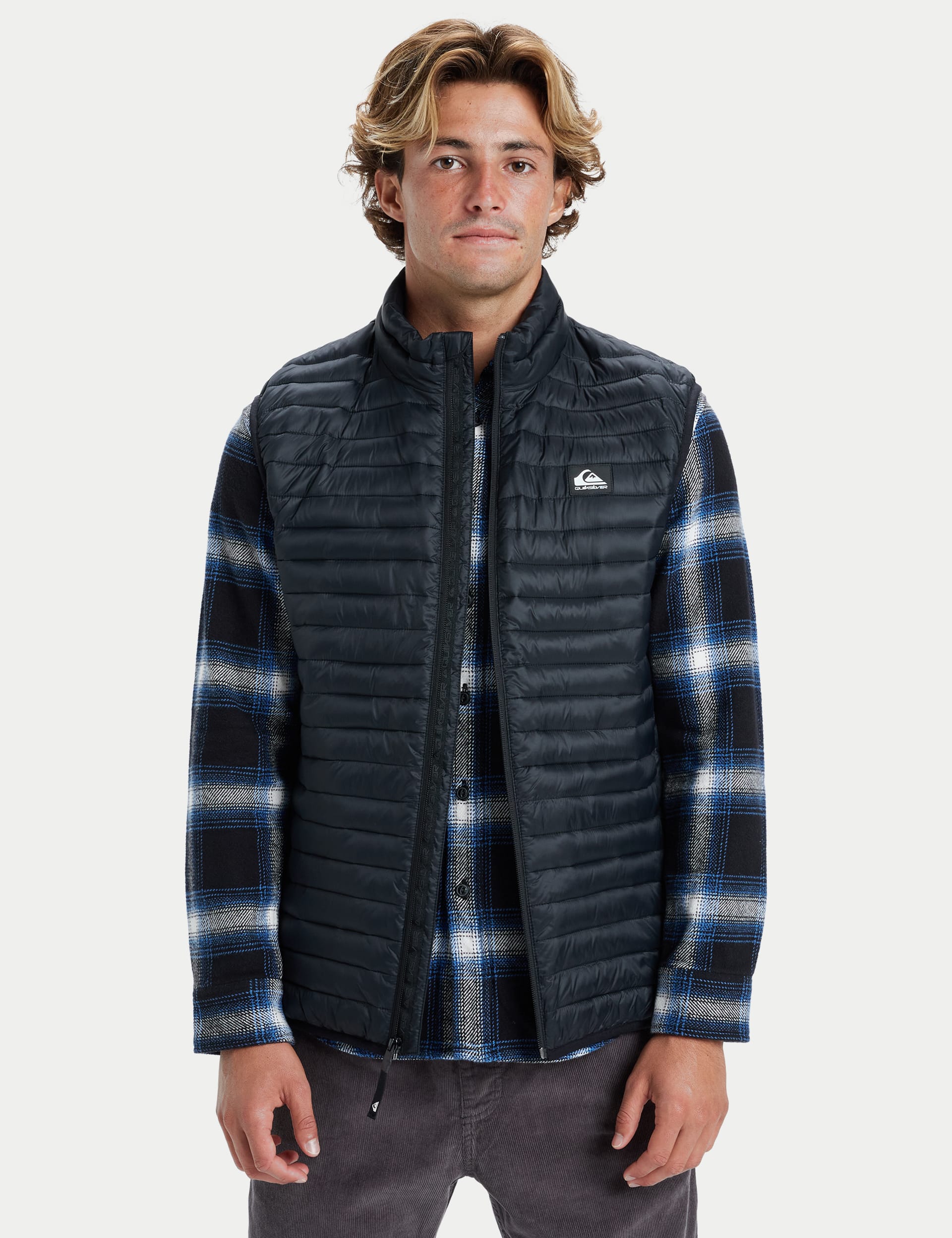 Quiksilver Men's Padded Funnel Neck Gilet - M - Black, Black