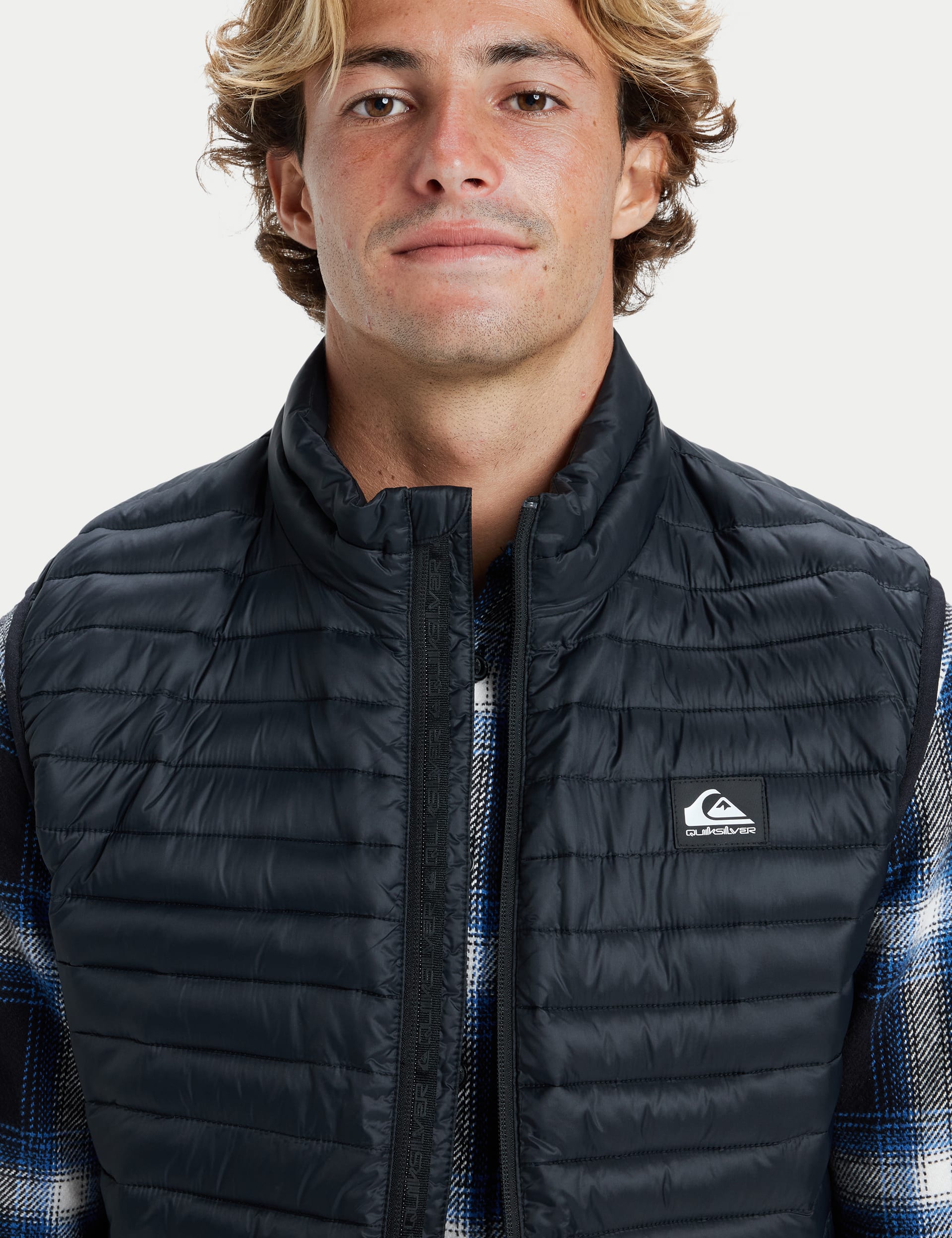 Quiksilver Men's Padded Funnel Neck Gilet - M - Black, Black