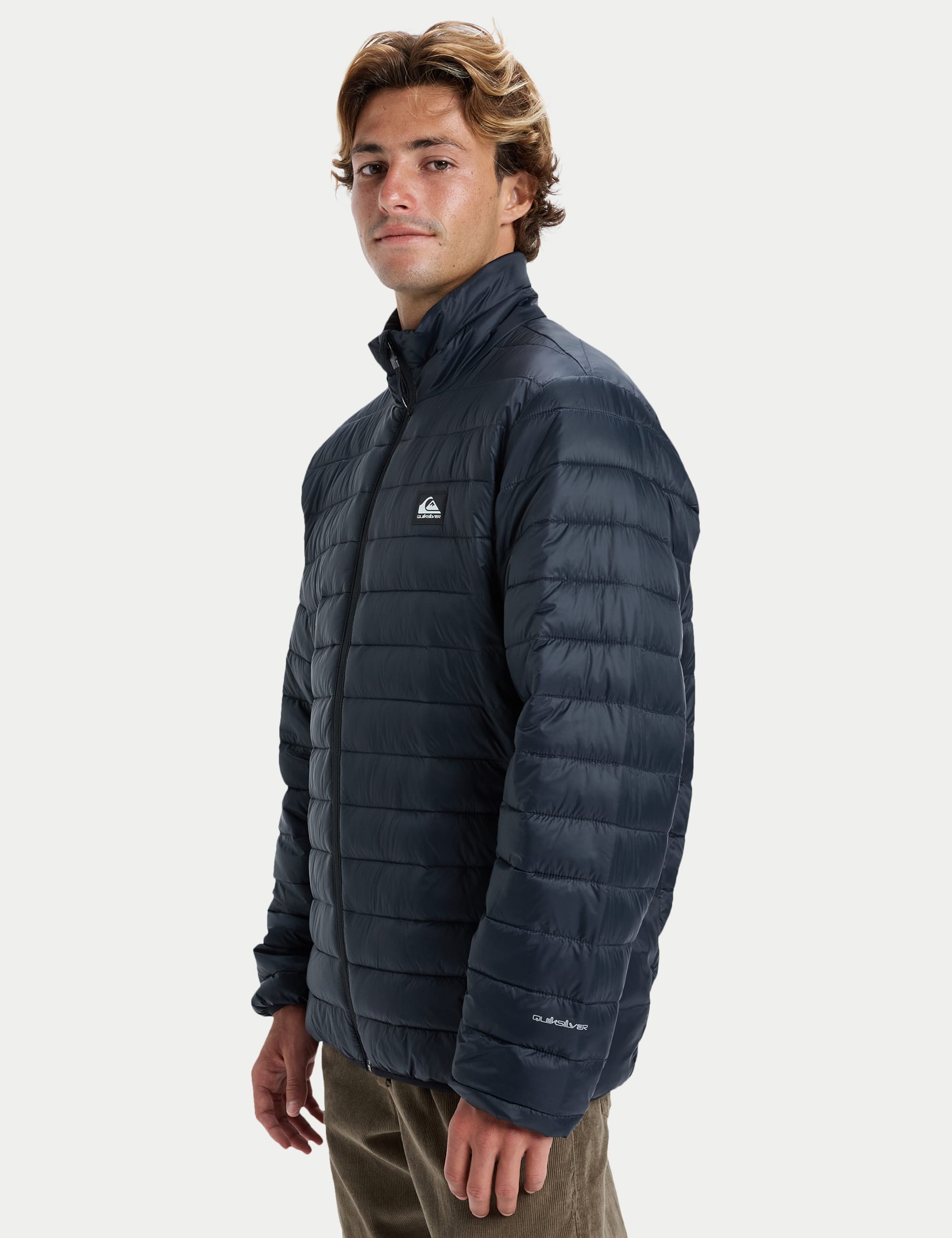 Quiksilver Men's Padded Puffer Jacket - L - Black, Black