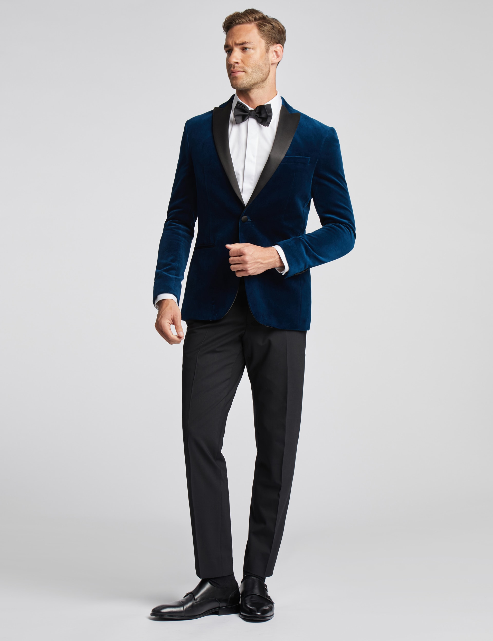 Ted Baker Men's Slim Fit Pure Cotton Velvet Tuxedo Jacket - 38SHT - Blue, Blue