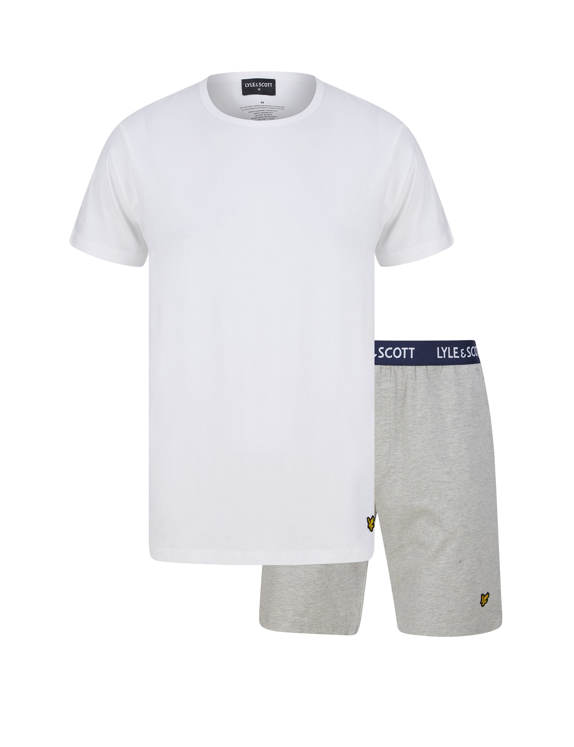 Lyle & Scott Men's Cotton Rich Jersey Lounge Set - White Mix, White Mix