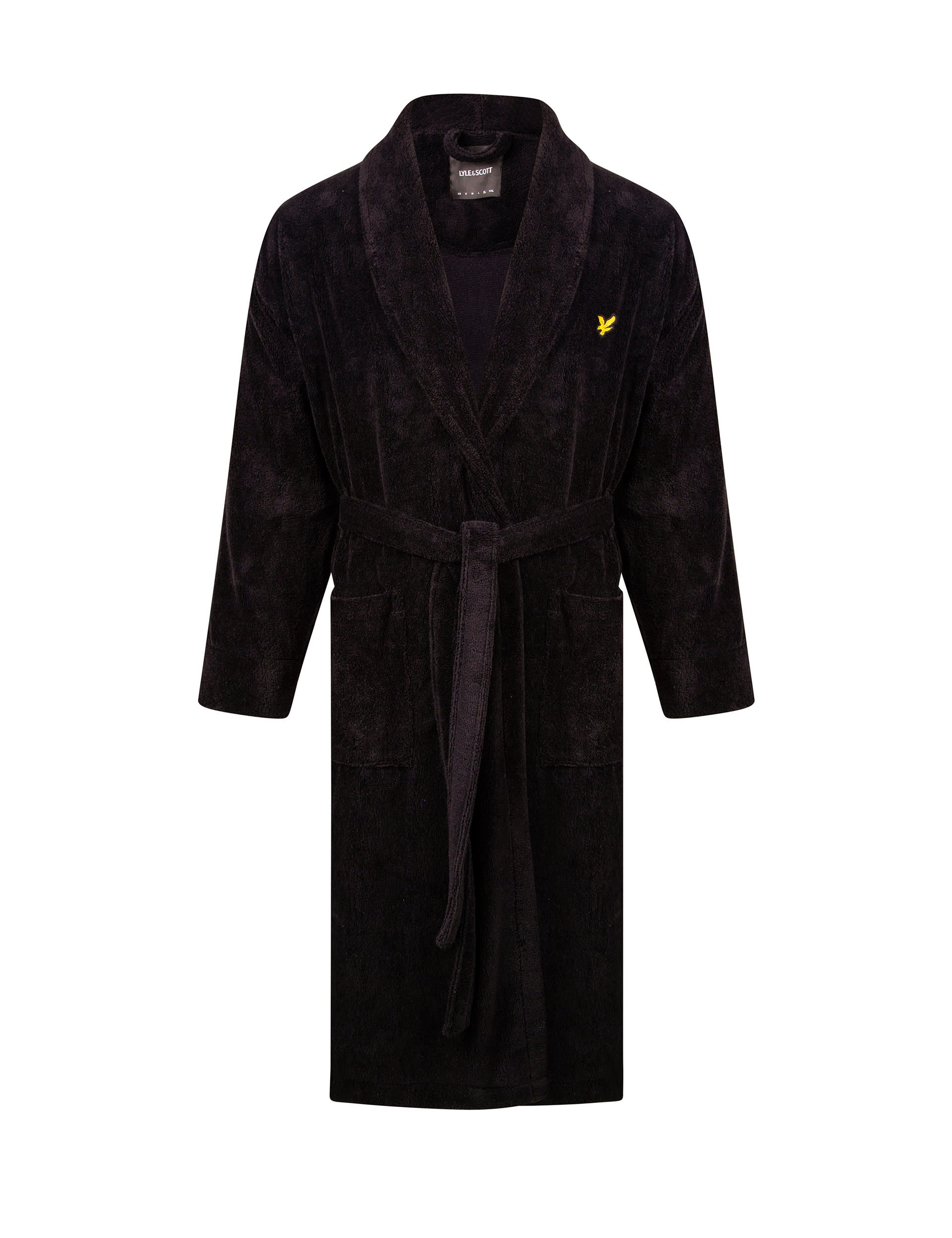 Lyle & Scott Men's Cotton Blend Dressing Gown - Black, Black