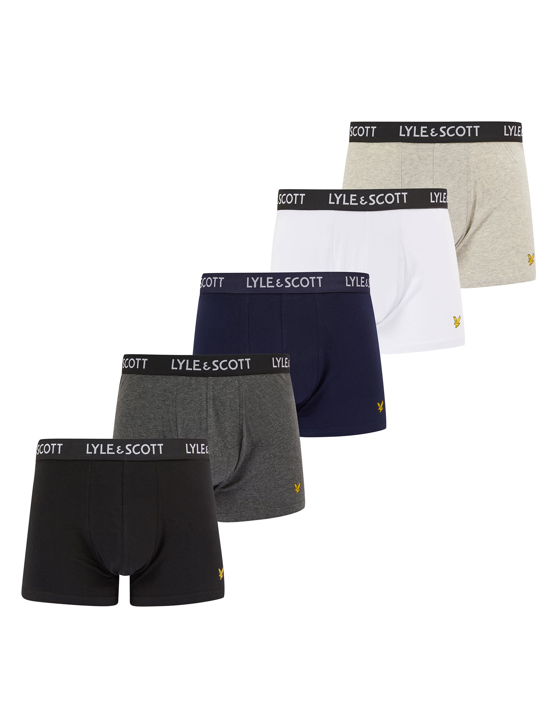 Lyle & Scott Men's 5pk Cotton Rich Trunks - L - Multi, Multi