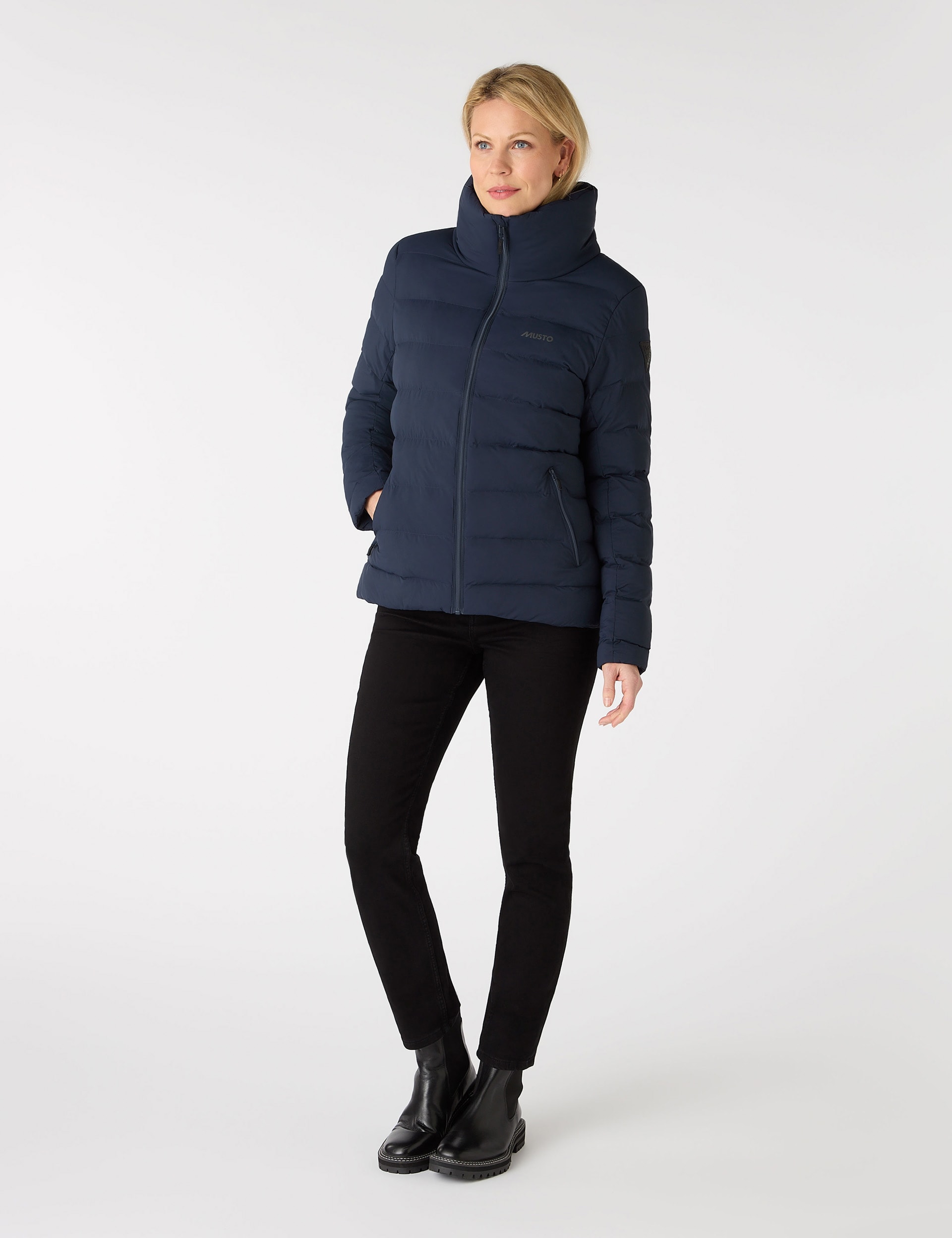 Musto Women's Padded High Neck Puffer Jacket - 16REG - Navy, Navy