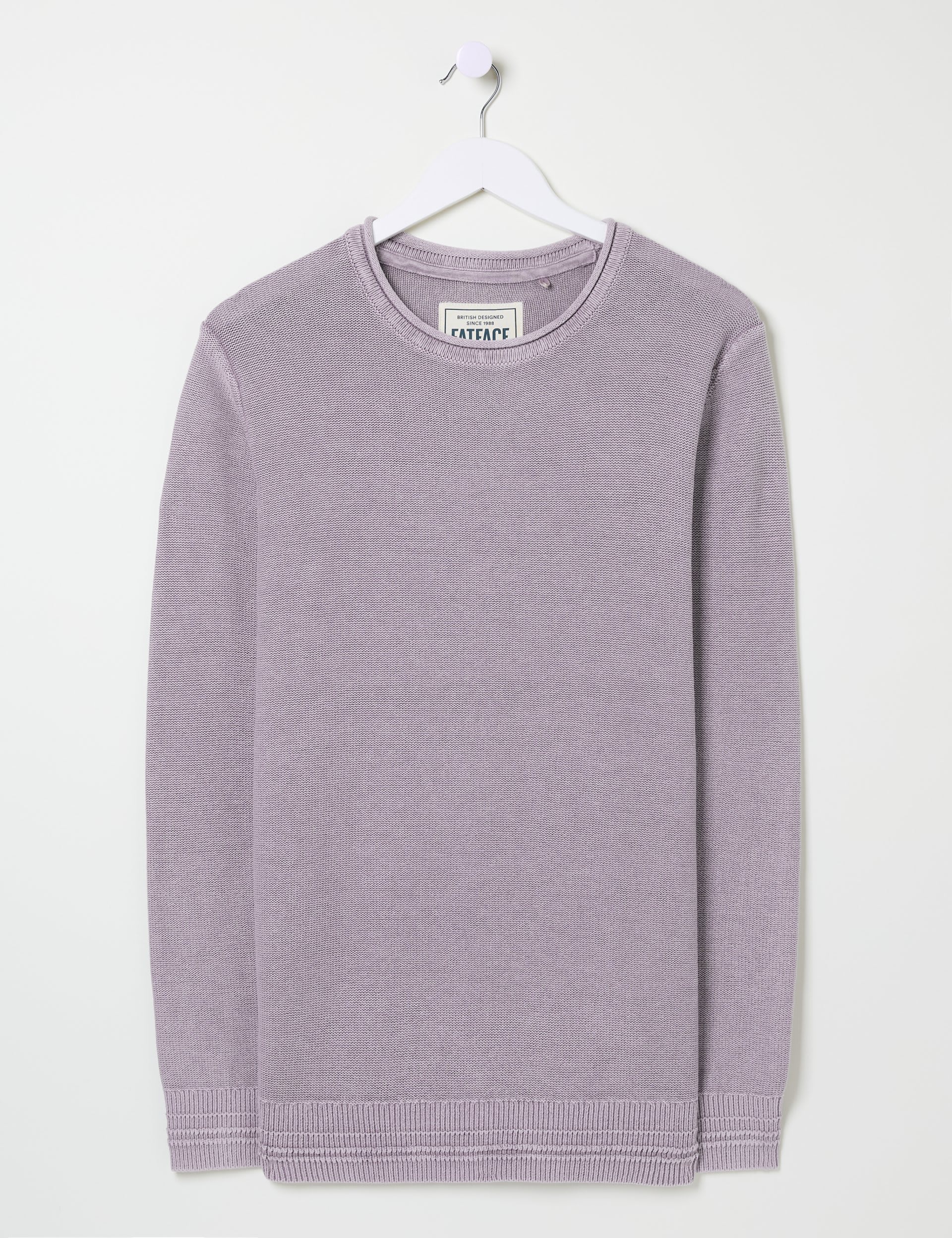 Fatface Men's Pure Cotton Crew Neck Jumper - XXLREG - Purple, Purple