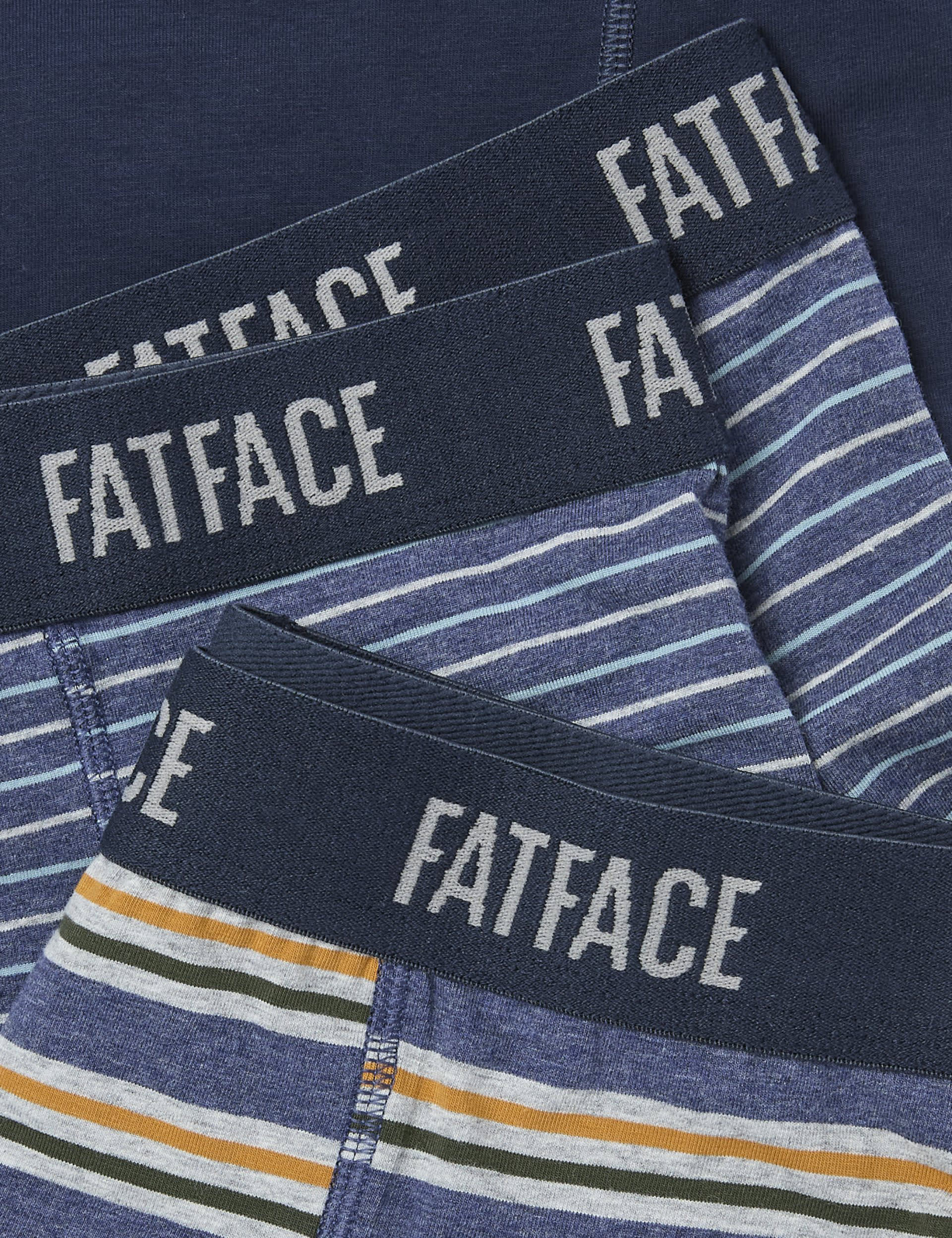 Fatface Men's 3pk Cotton Rich Striped Boxers - M - Navy Mix, Navy Mix