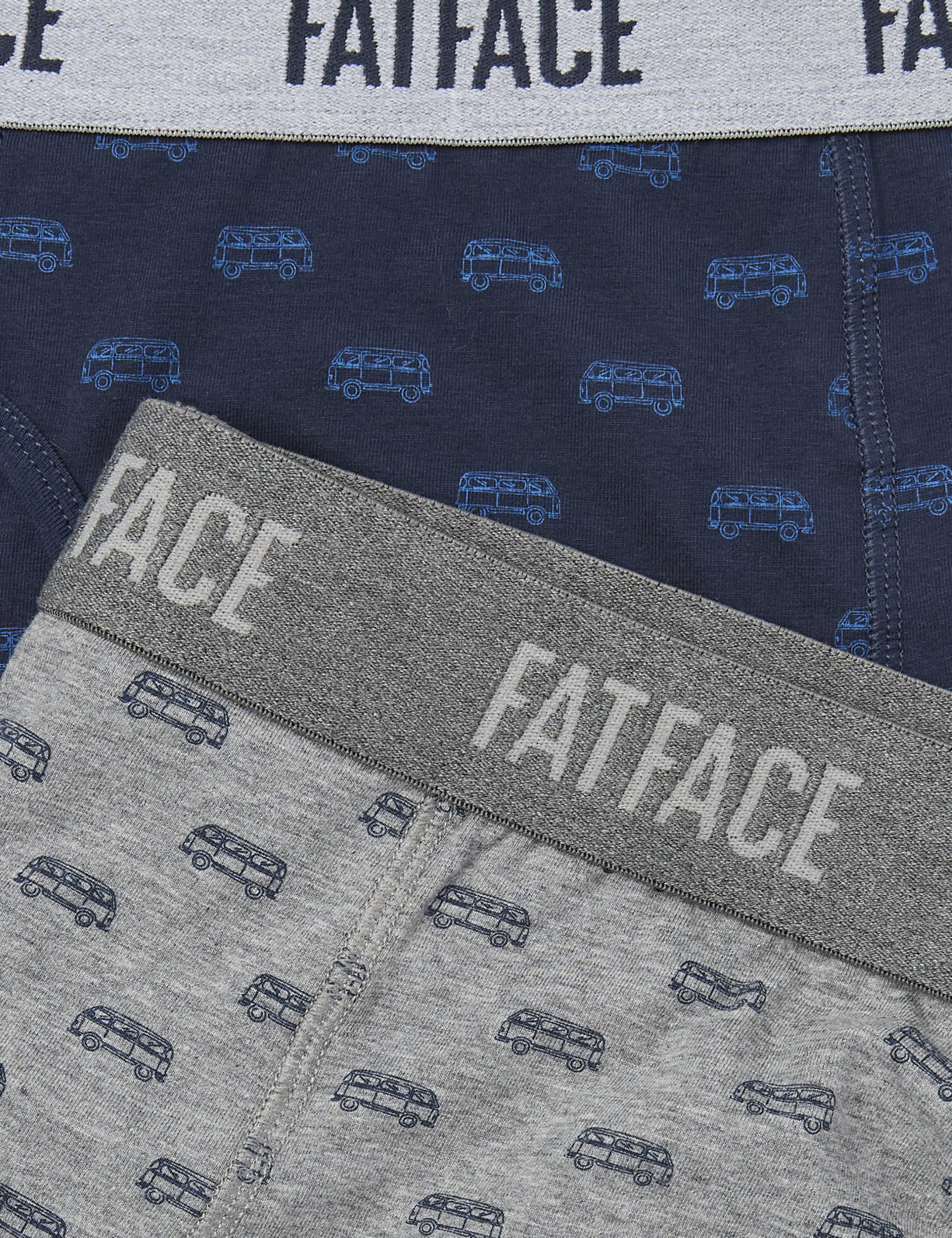 Fatface Men's 2 Pack Cotton Rich Camper Boxers - L - Navy, Navy