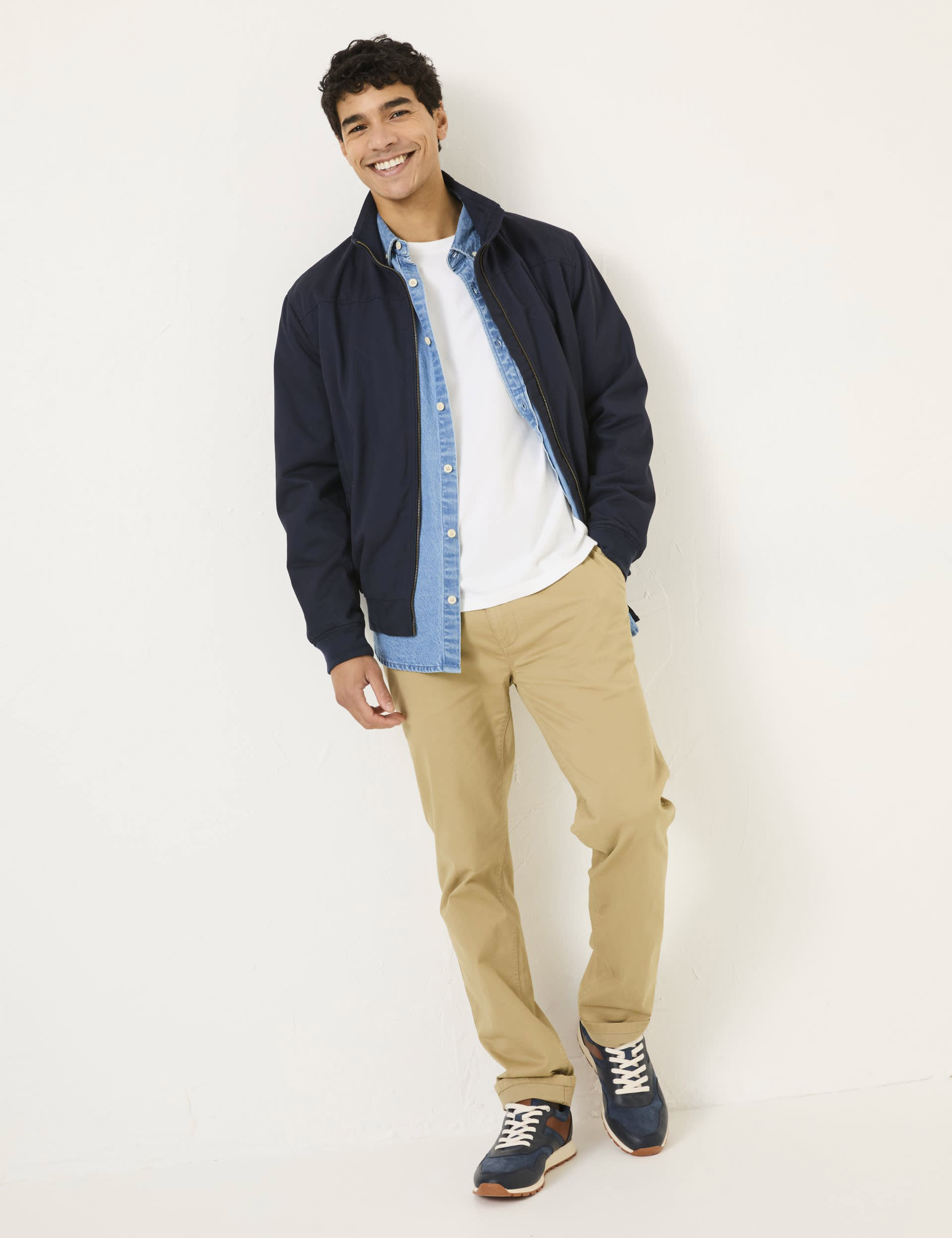 Fatface Men's Pure Cotton Harrington Jacket - MREG - Navy, Navy