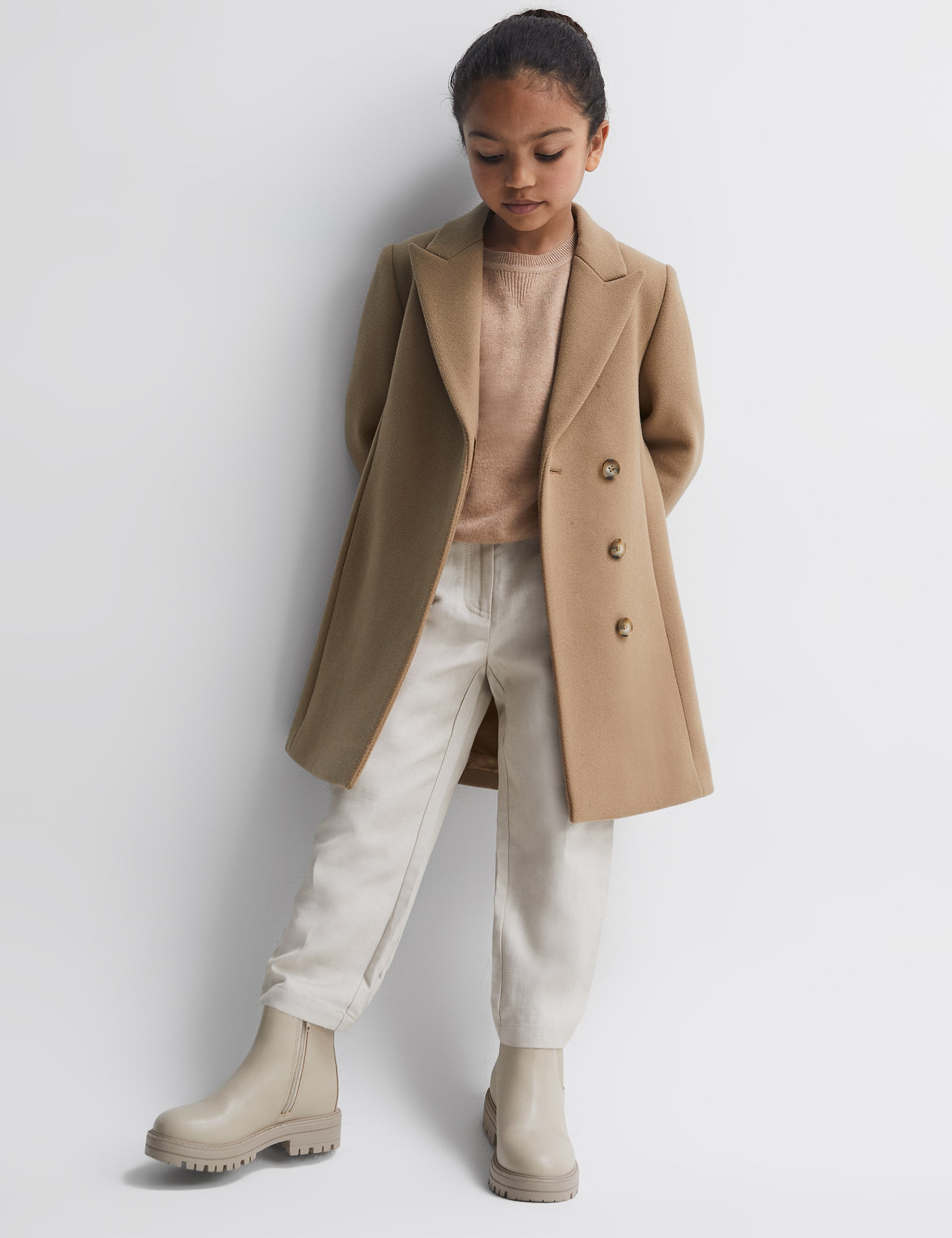 Reiss Girls Wool Rich Coat (4-14 Yrs) - 6-7 Y - Tan, Tan