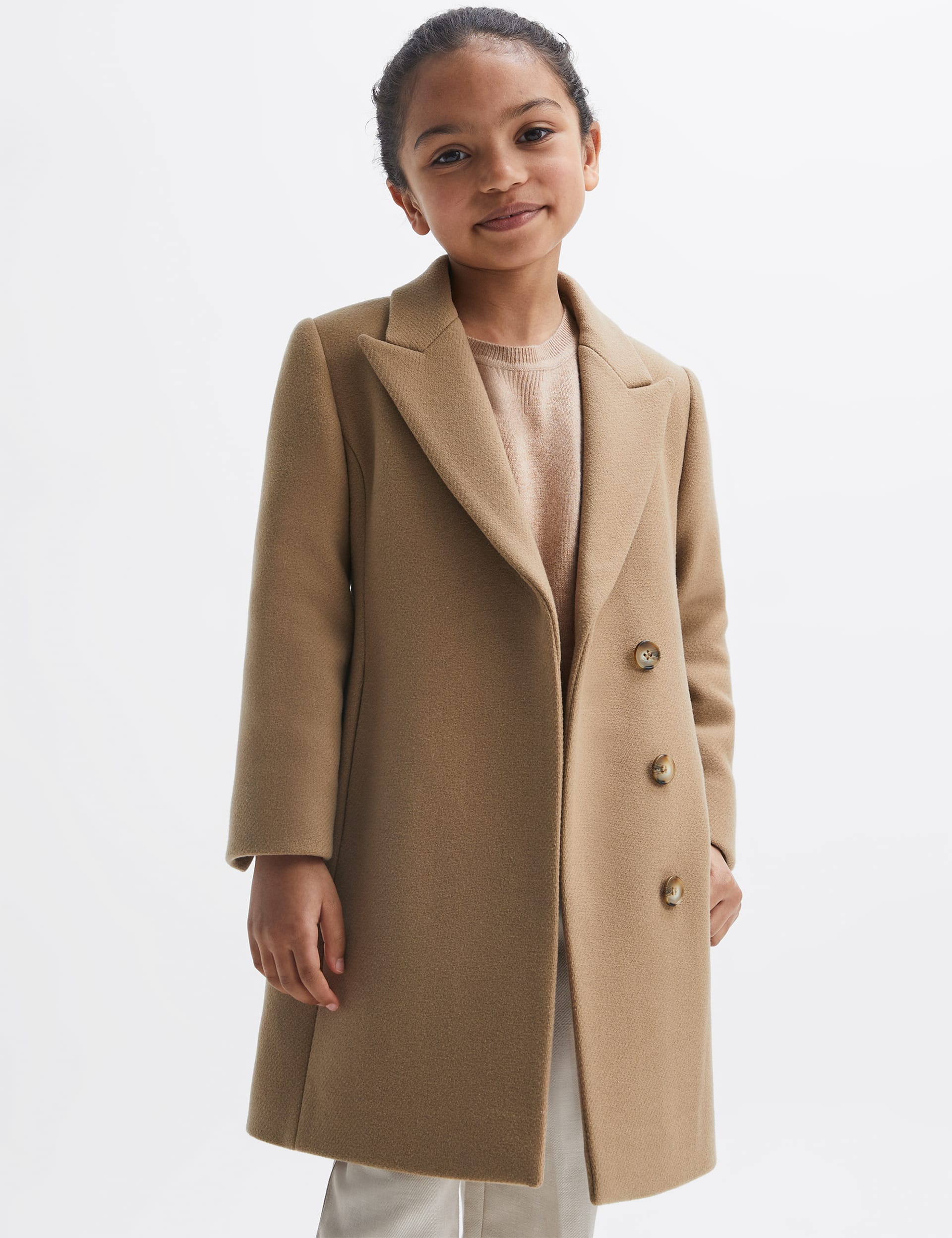 Reiss Girls Wool Rich Coat (4-14 Yrs) - 6-7 Y - Tan, Tan