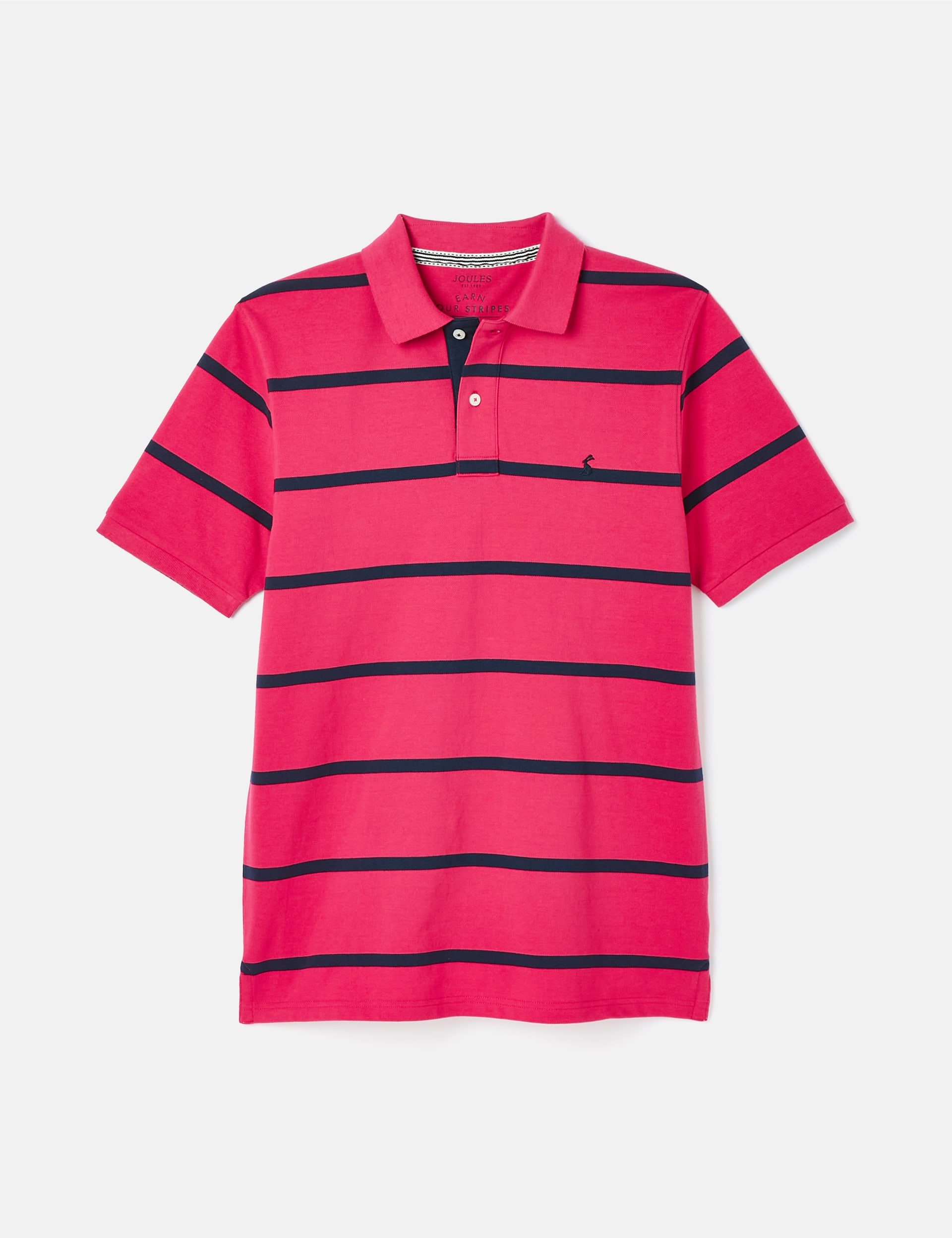 Joules Men's Pure Cotton Striped Polo Shirt - Pink Mix, Pink Mix