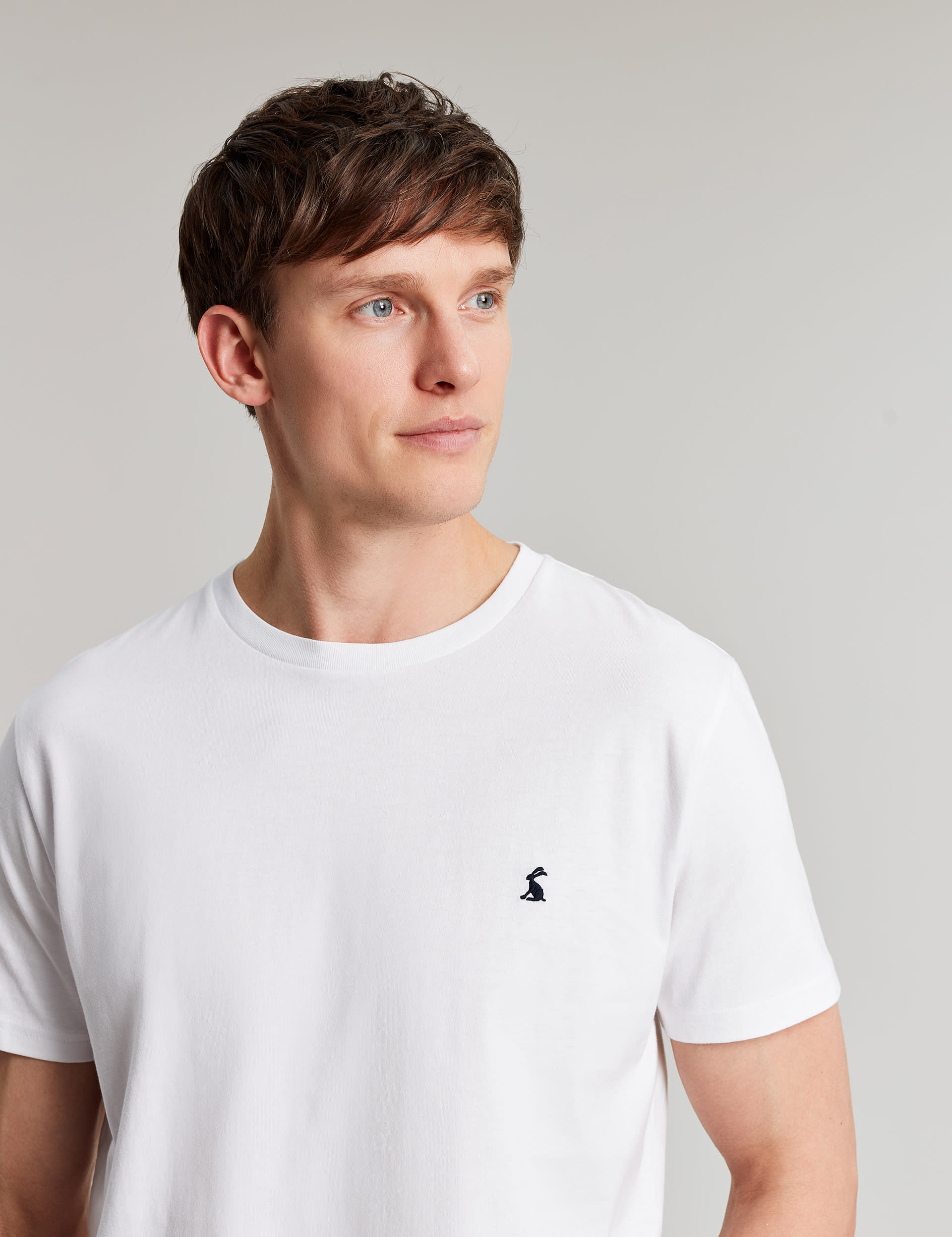 Joules Men's Pure Cotton Jersey Crew Neck T-Shirt - White, White