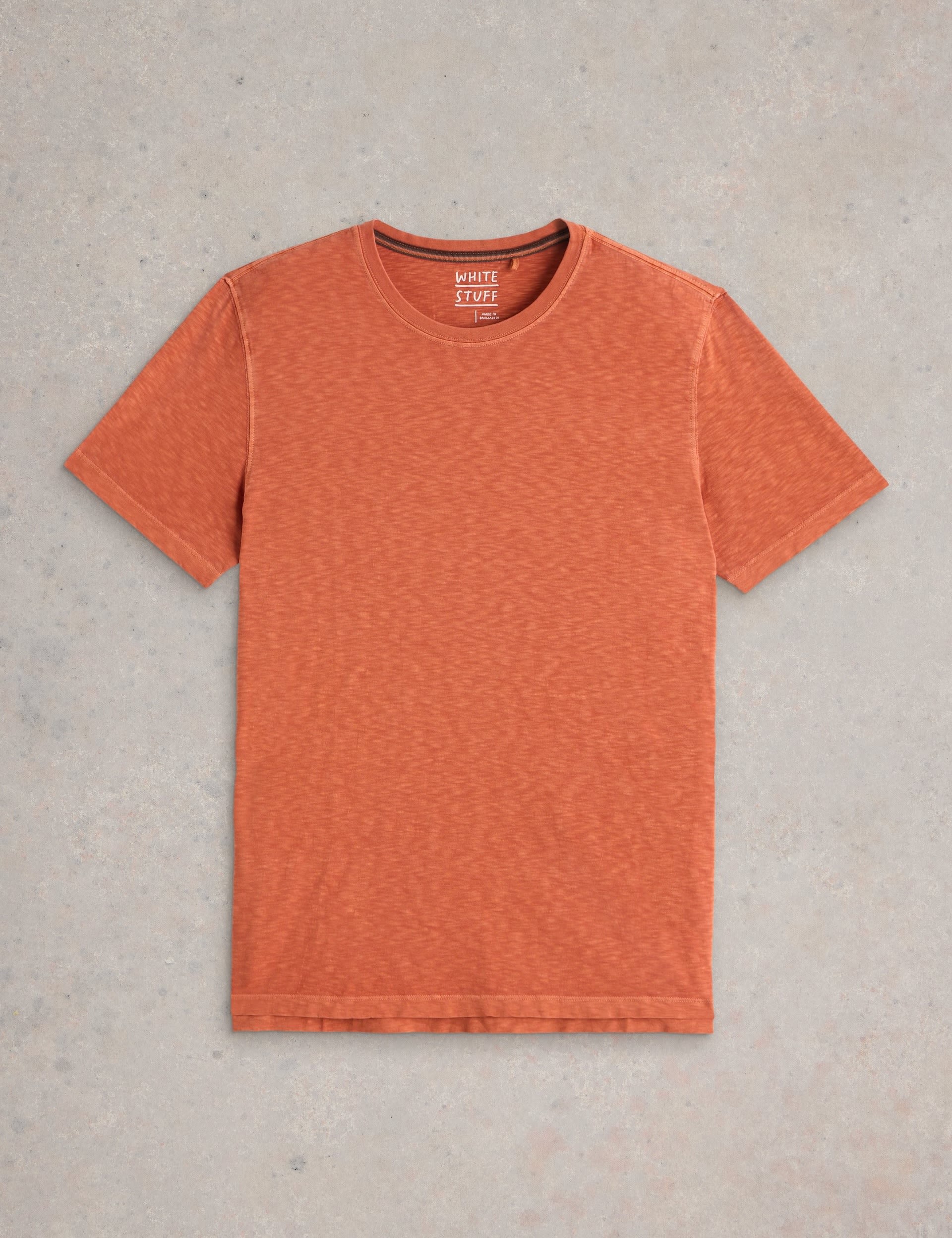 White Stuff Men's Pure Linen T-Shirt - Orange, Orange,Yellow