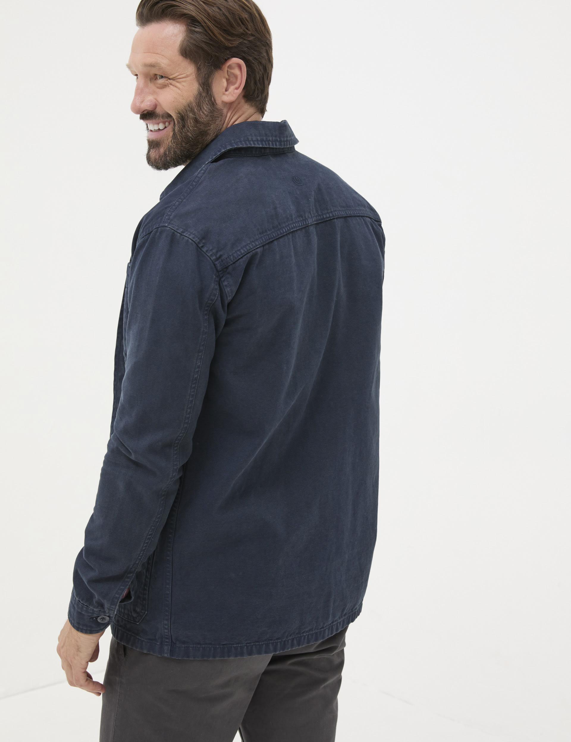 Fatface Men's Pure Cotton Utility Canvas Jacket - XXLREG - Navy, Navy