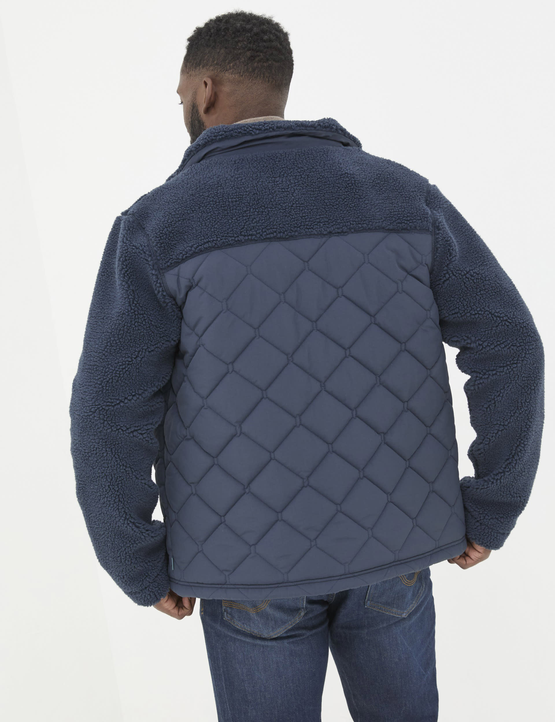 Fatface Men's Borg Quilted Jacket - XSREG - Navy, Navy