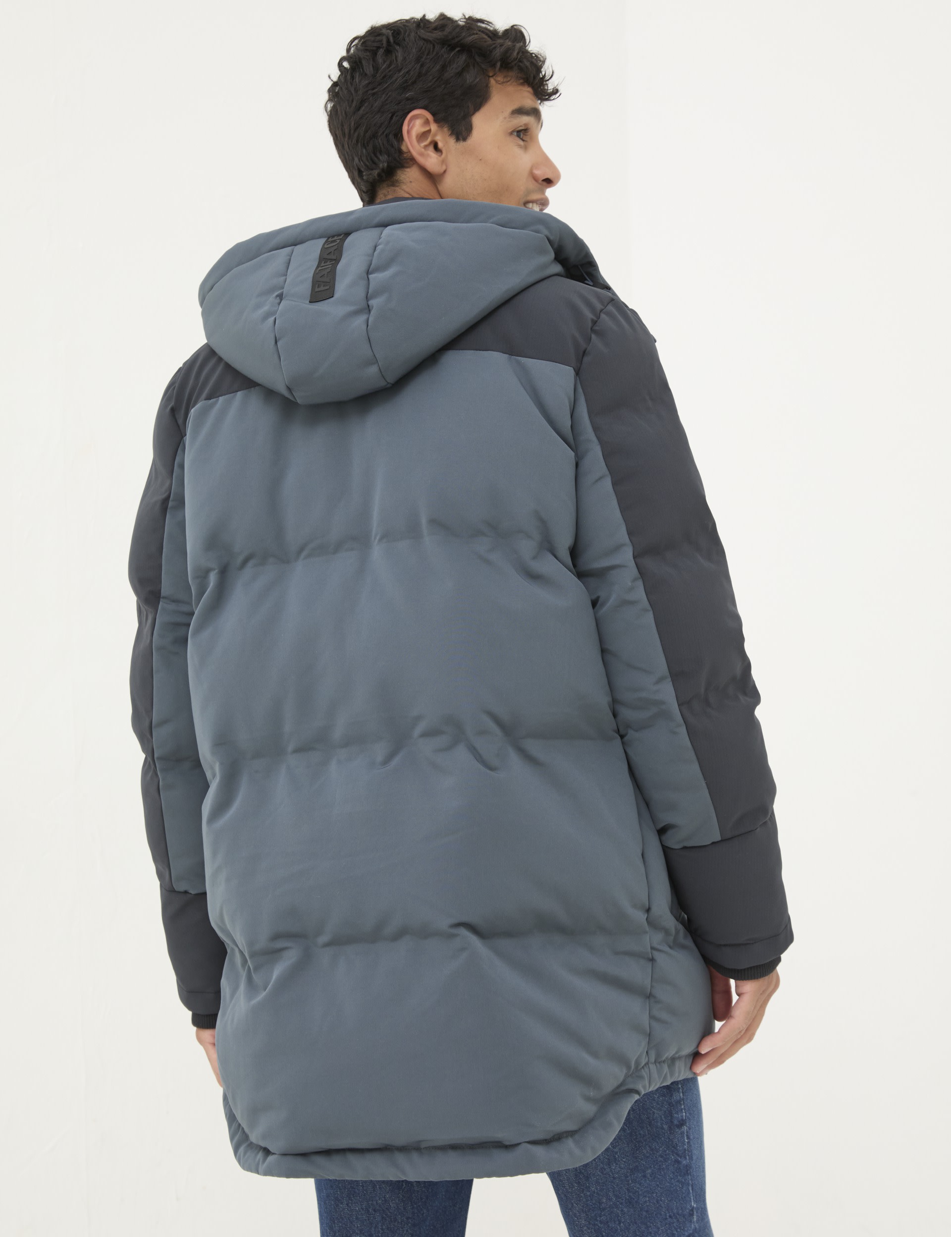 Fatface Men's Hooded Padded Puffer Jacket - XXXLREG - Blue Mix, Blue Mix