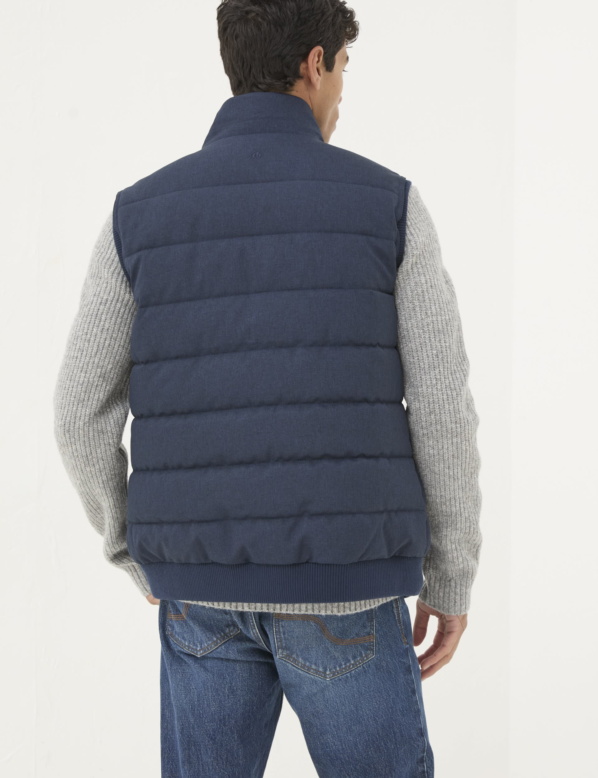 Fatface Men's Lightweight Quilted Padded Gilet - XSREG - Navy, Navy