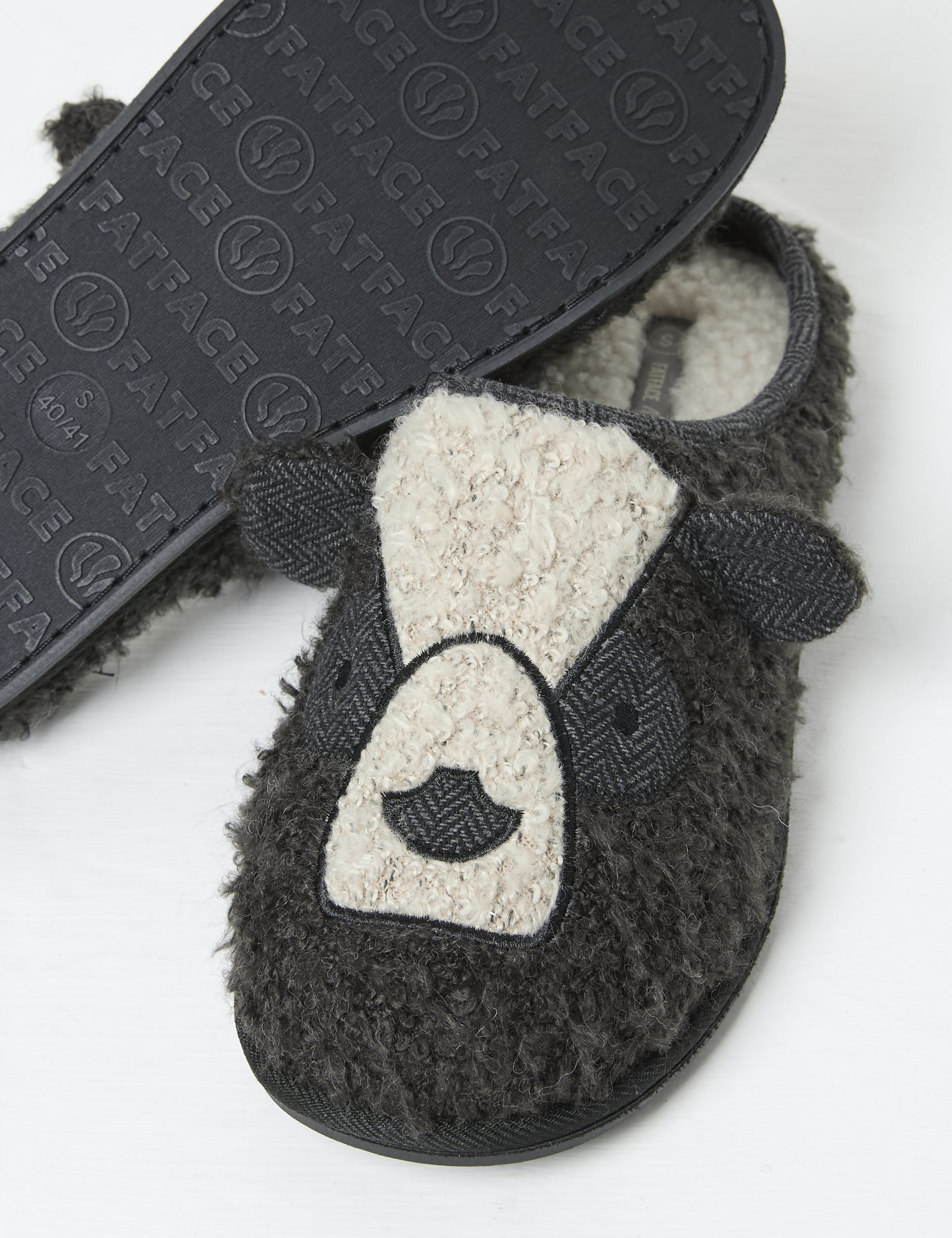 Fatface Men's Bear Slippers - Grey Mix, Grey Mix