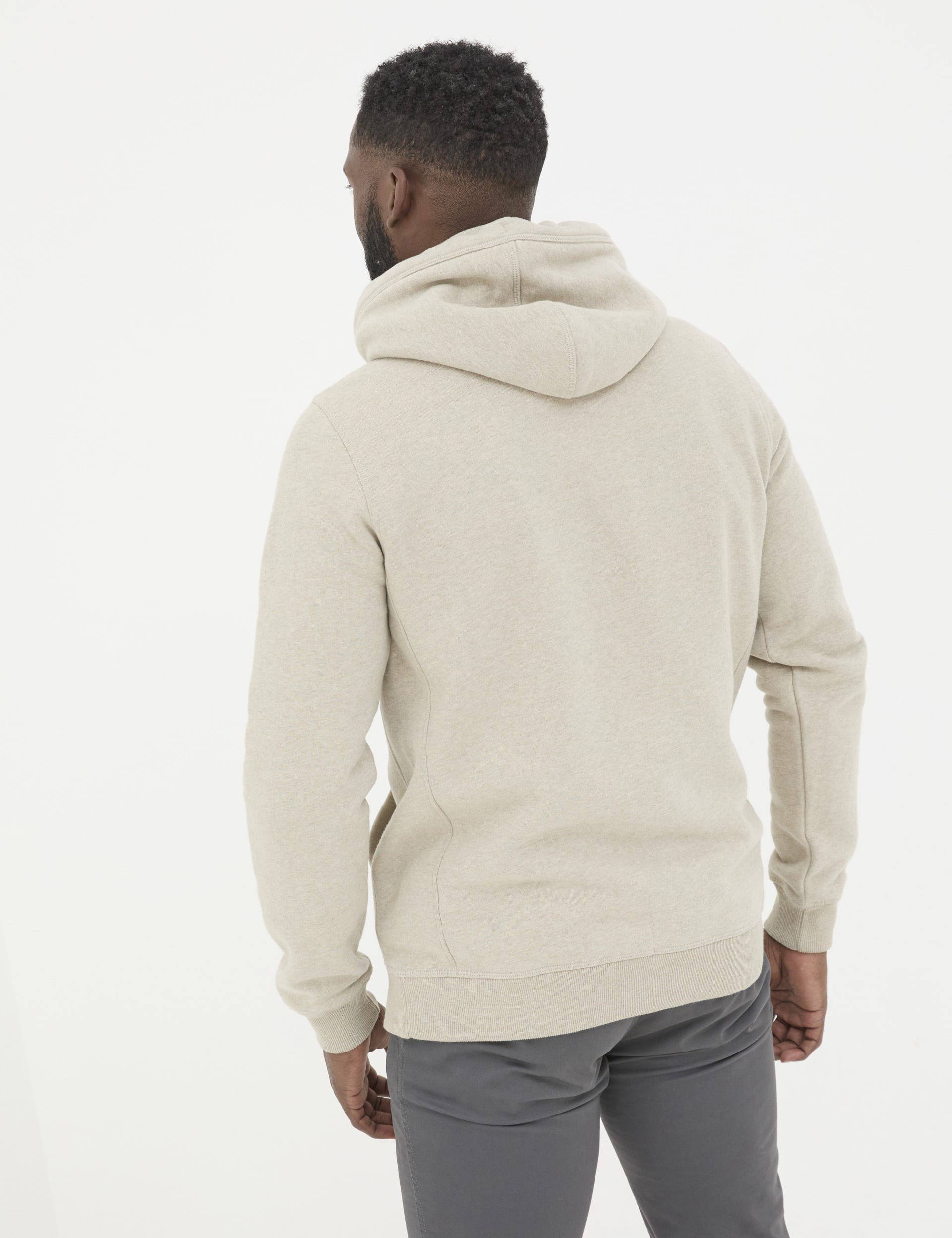 Fatface Men's Pure Cotton Hoodie - XXLREG - Stone, Stone