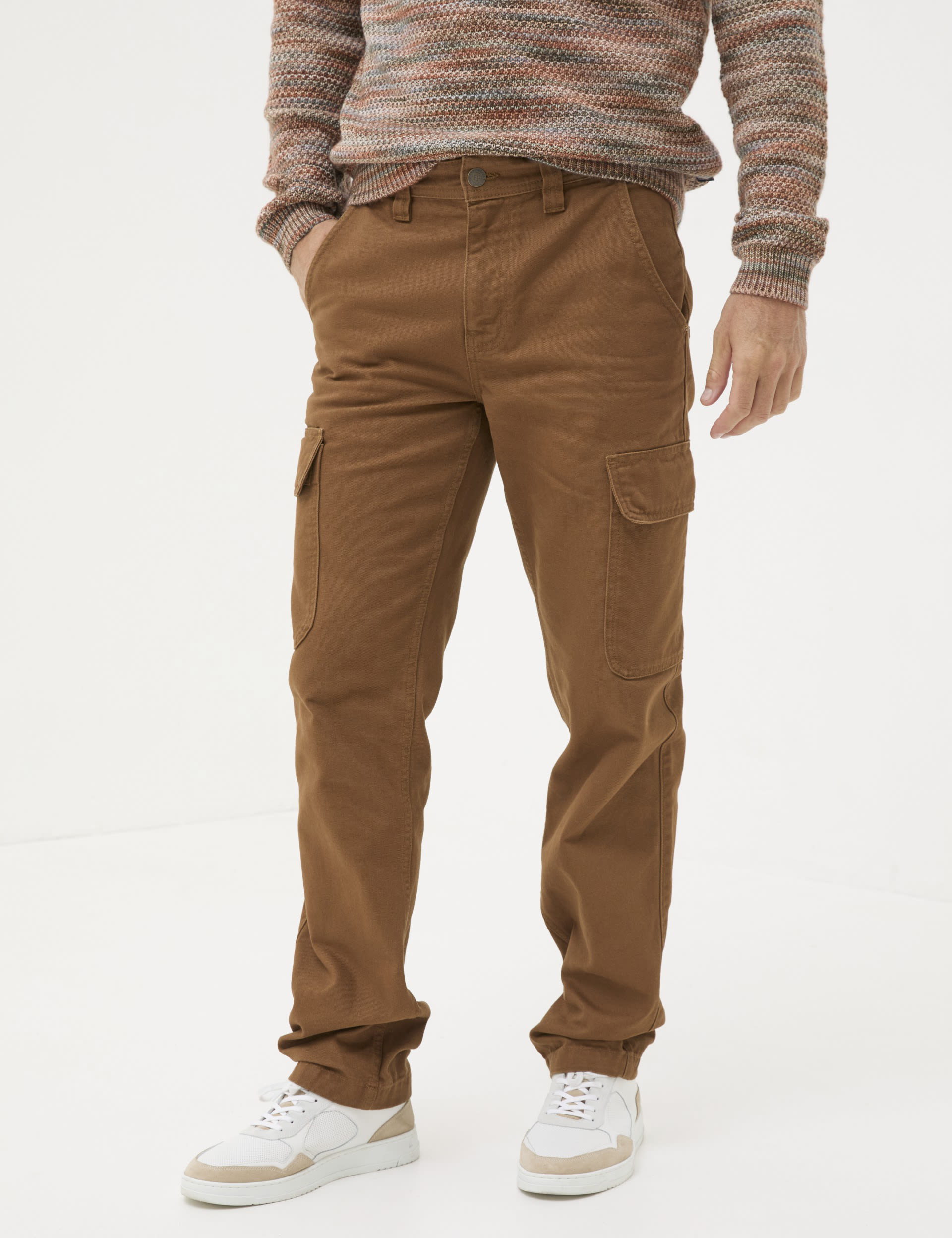 Fatface Men's Pure Cotton Cargo Trousers - 32REG - Tan, Tan