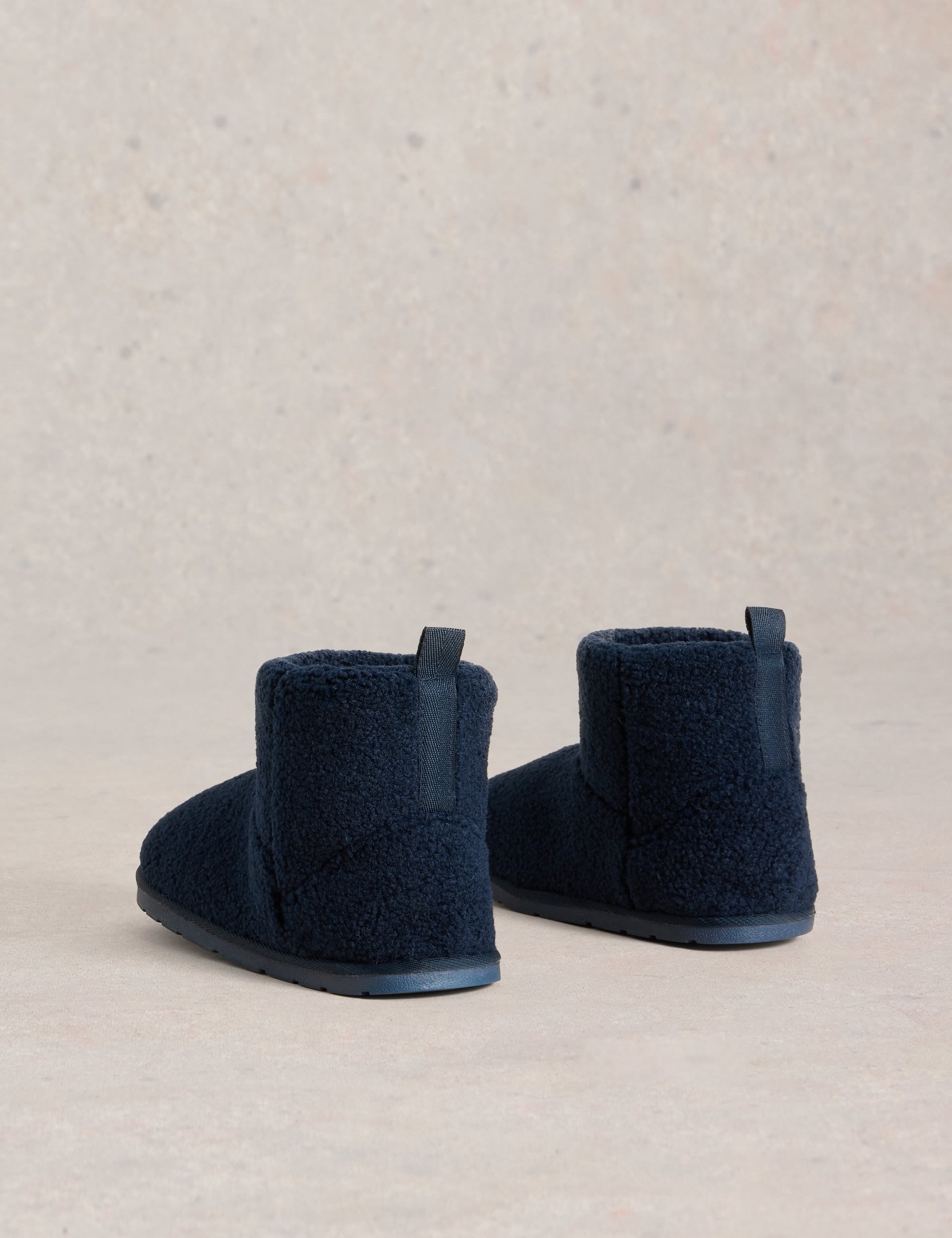 White Stuff Men's Borg Slipper Boots - M - Navy Mix, Navy Mix