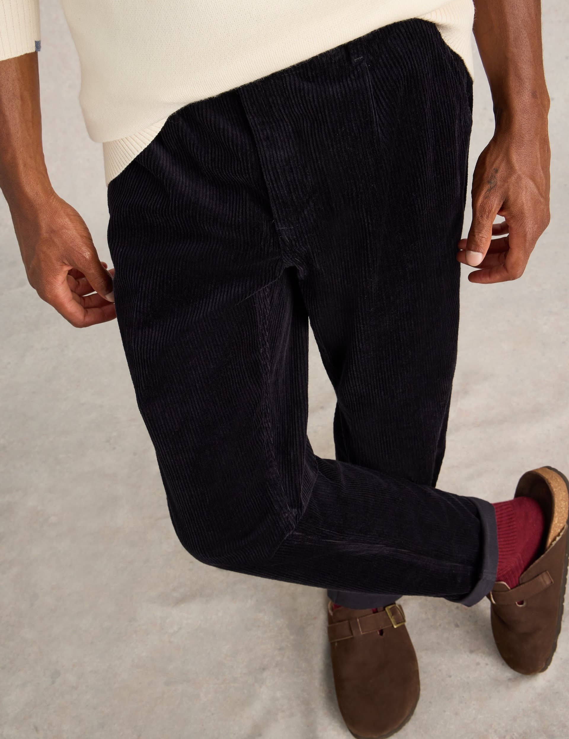 White Stuff Men's Regular Fit Corduroy Trousers - 30REG - Navy, Navy