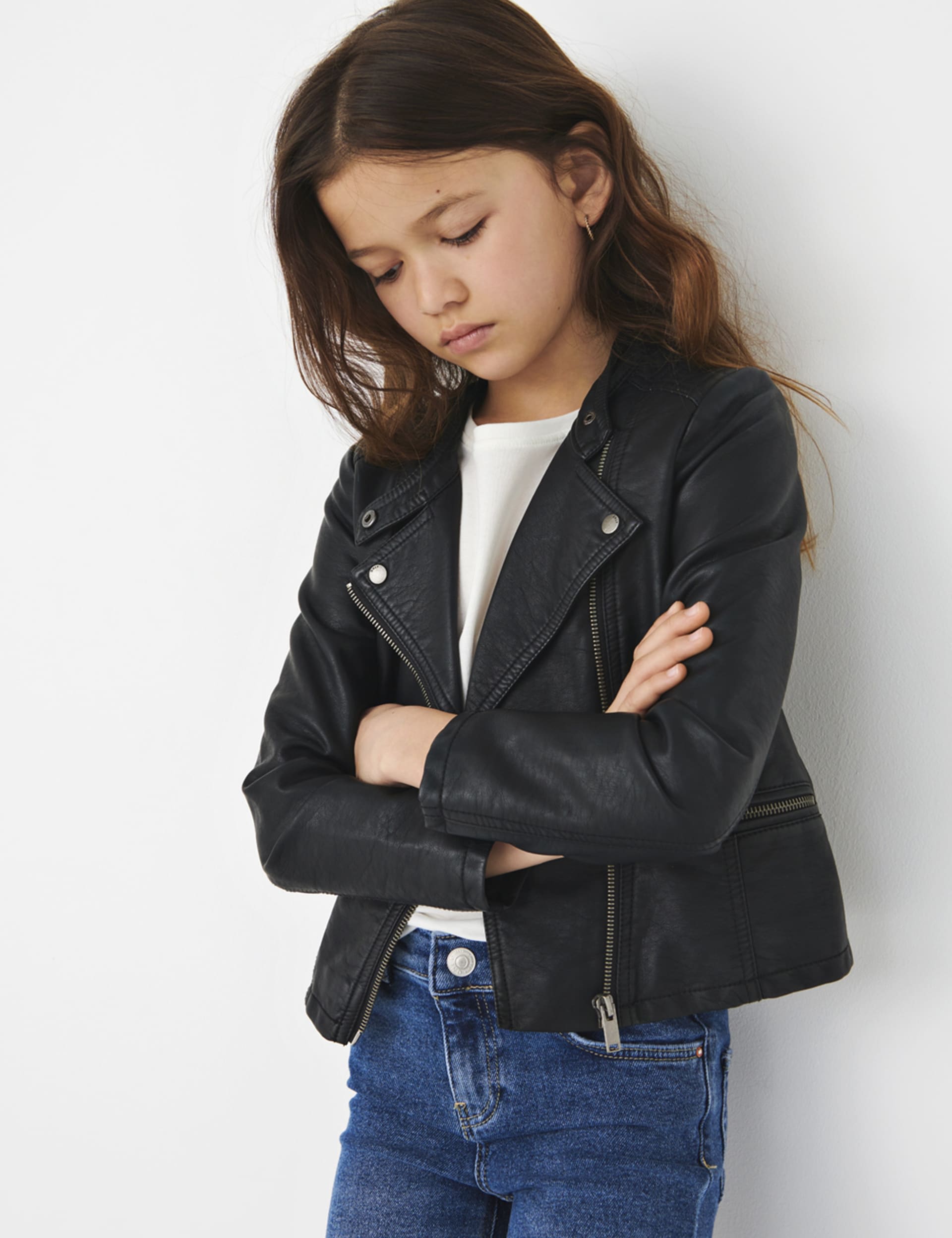 Kids Only Girls Biker Jacket (8-14 Yrs) - 10y - Black, Black