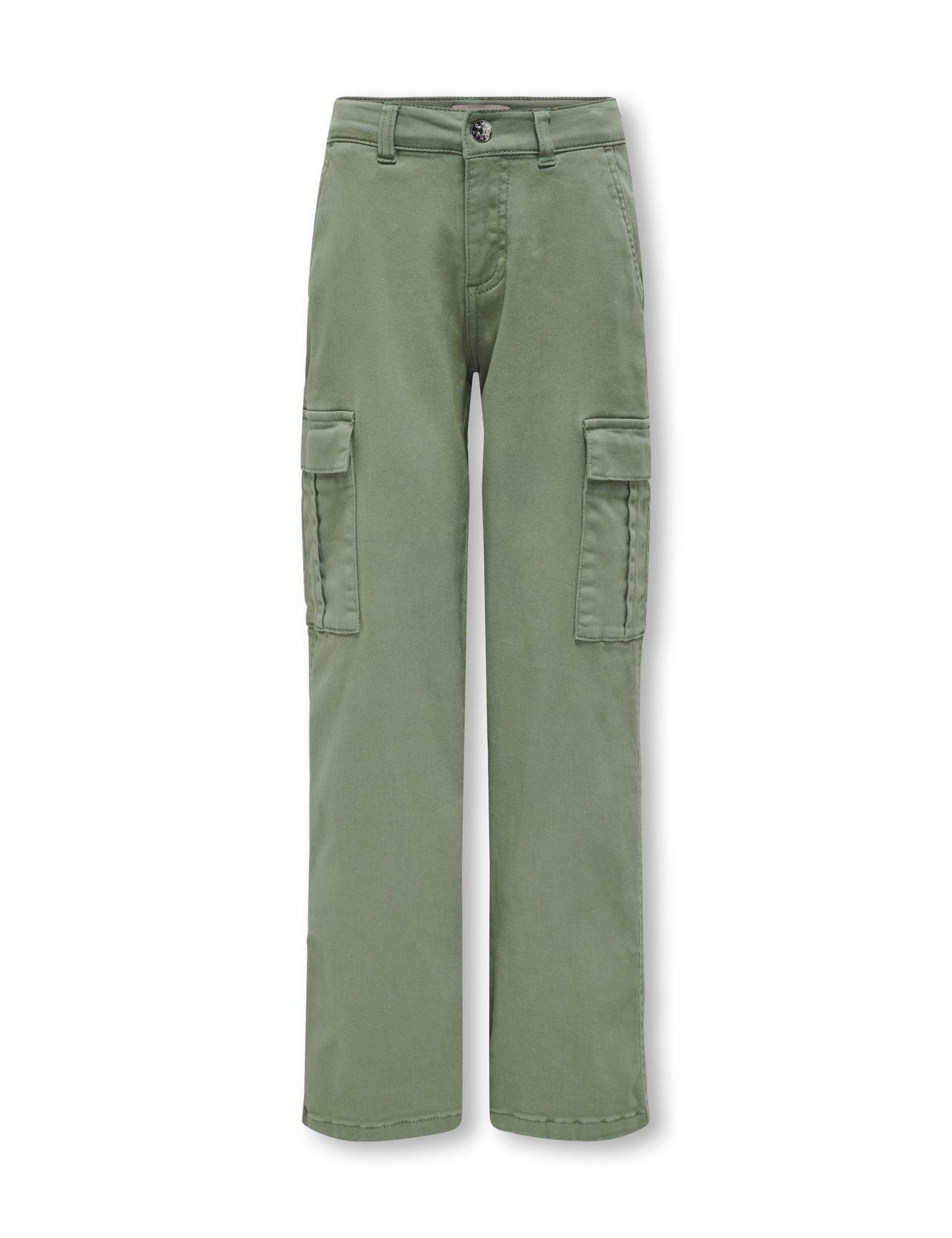 Kids Only Girls Cotton Rich Cargo Trousers (8-14 Yrs) - 10y - Green, Green