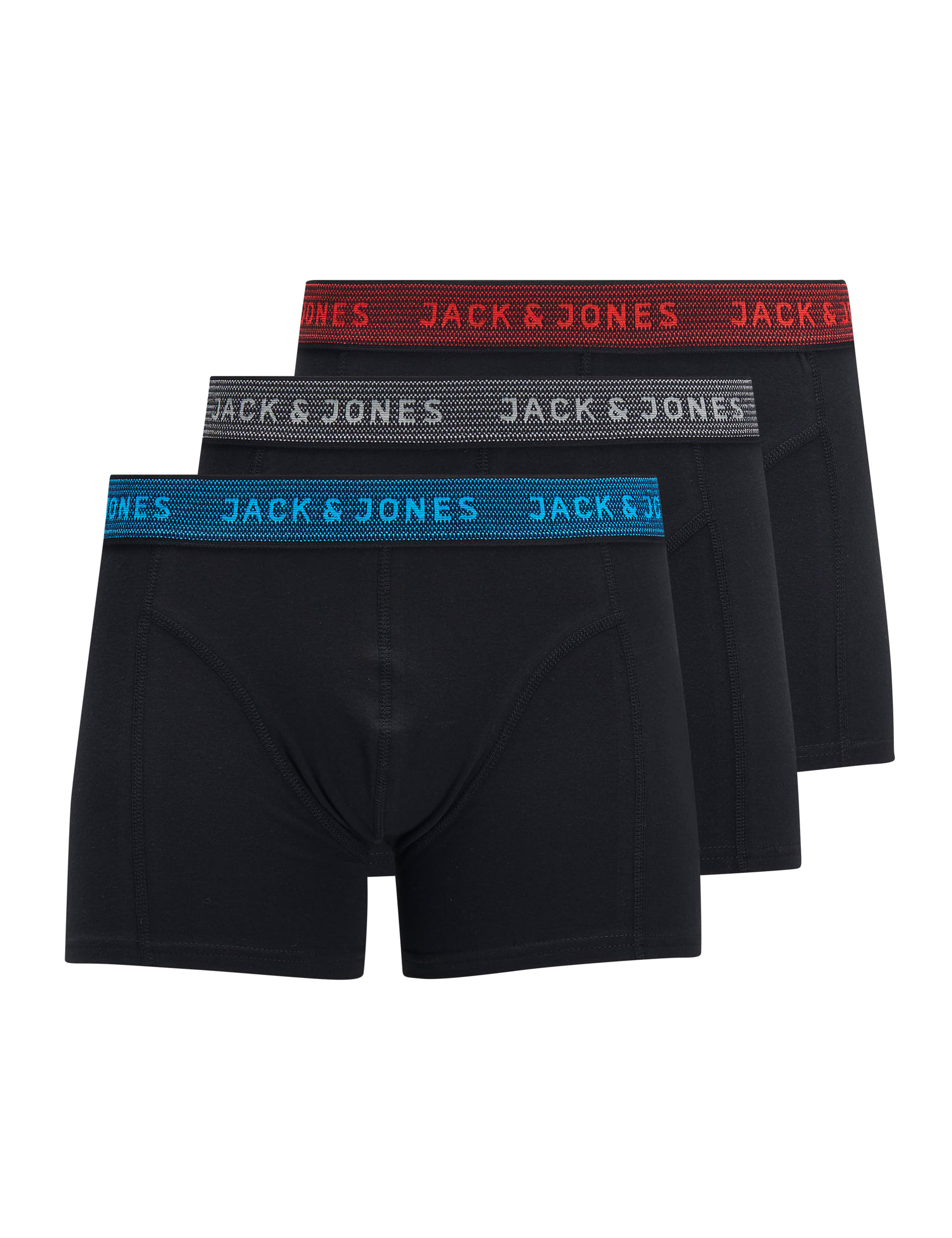 Jack & Jones Junior Boys 3pk Cotton with Stretch Trunks (8-16 Yrs) - 14y - Black Mix, Black Mix