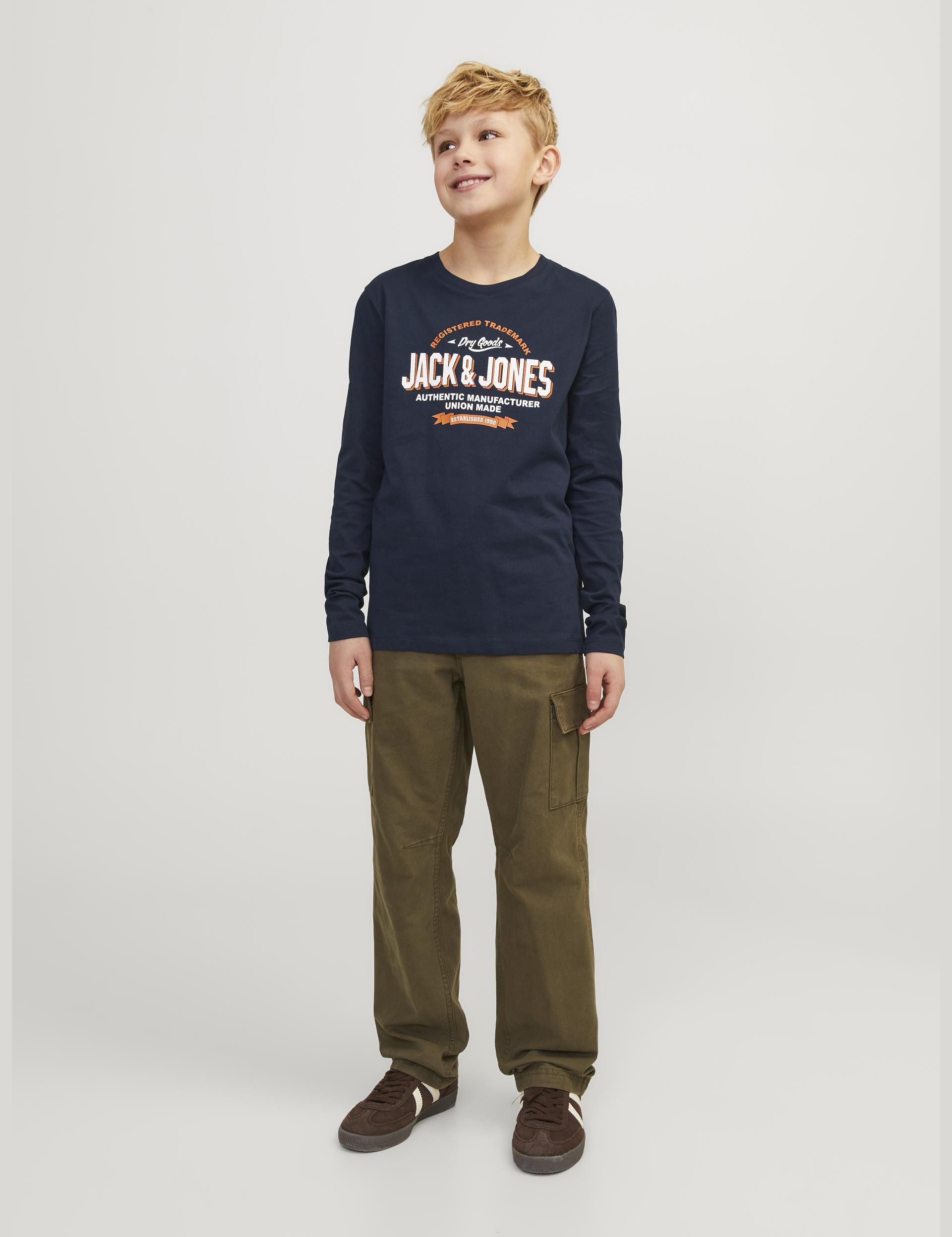 Jack & Jones Junior Boys Pure Cotton Graphic T-Shirt (8-16 Yrs) - 12y - Navy Mix, Navy Mix