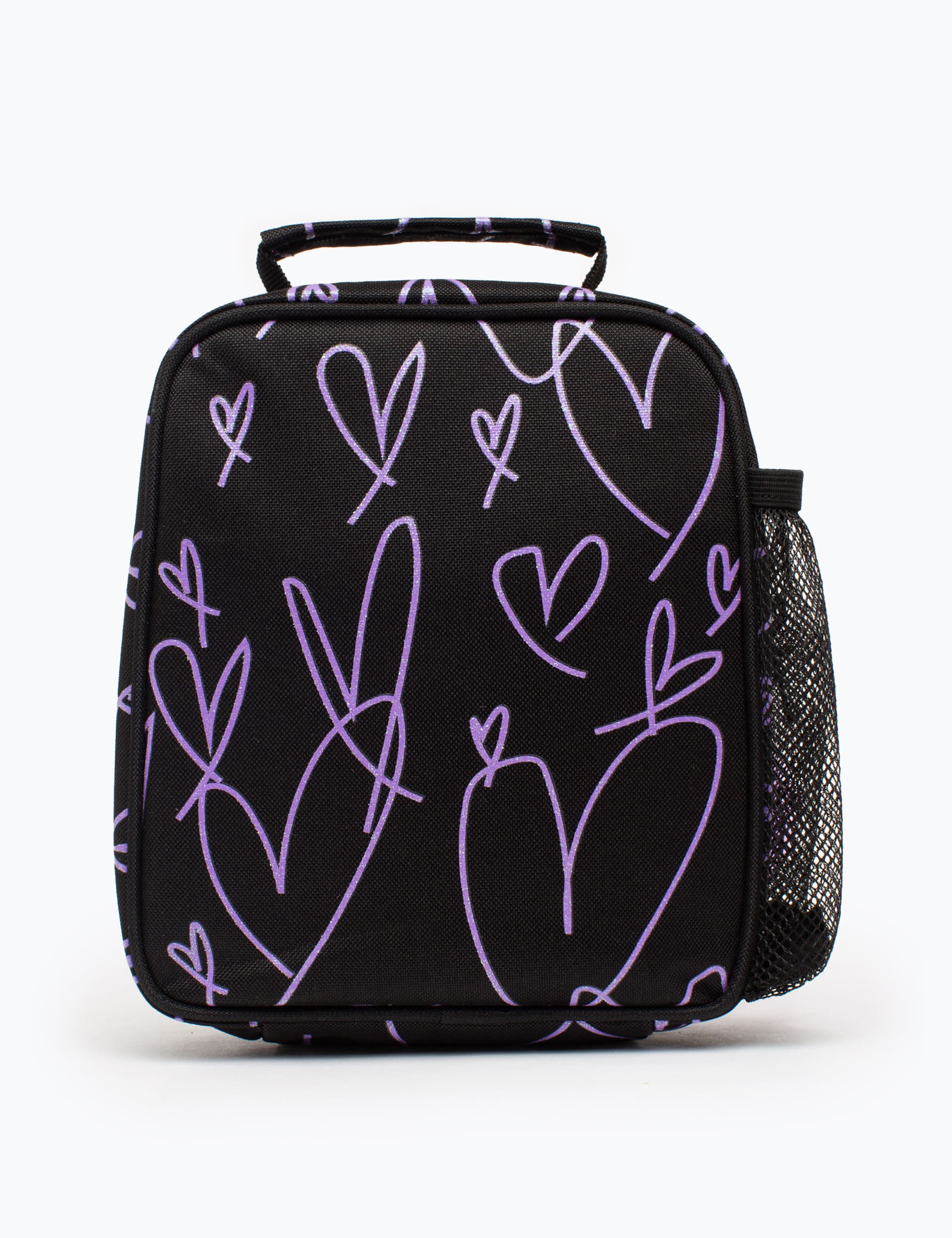 Hype Kids Glitter Heart Print Lunch Box - Black, Black