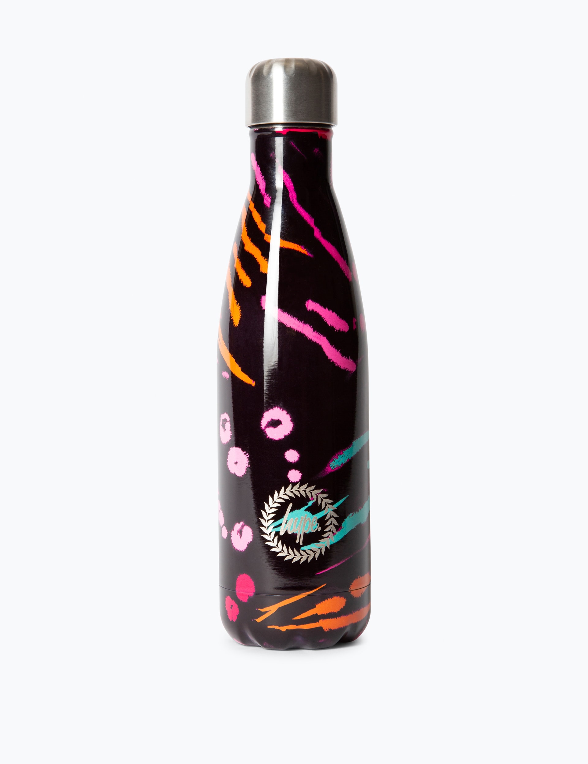 Hype Kids Scratch Print Water Bottle - Black, Black