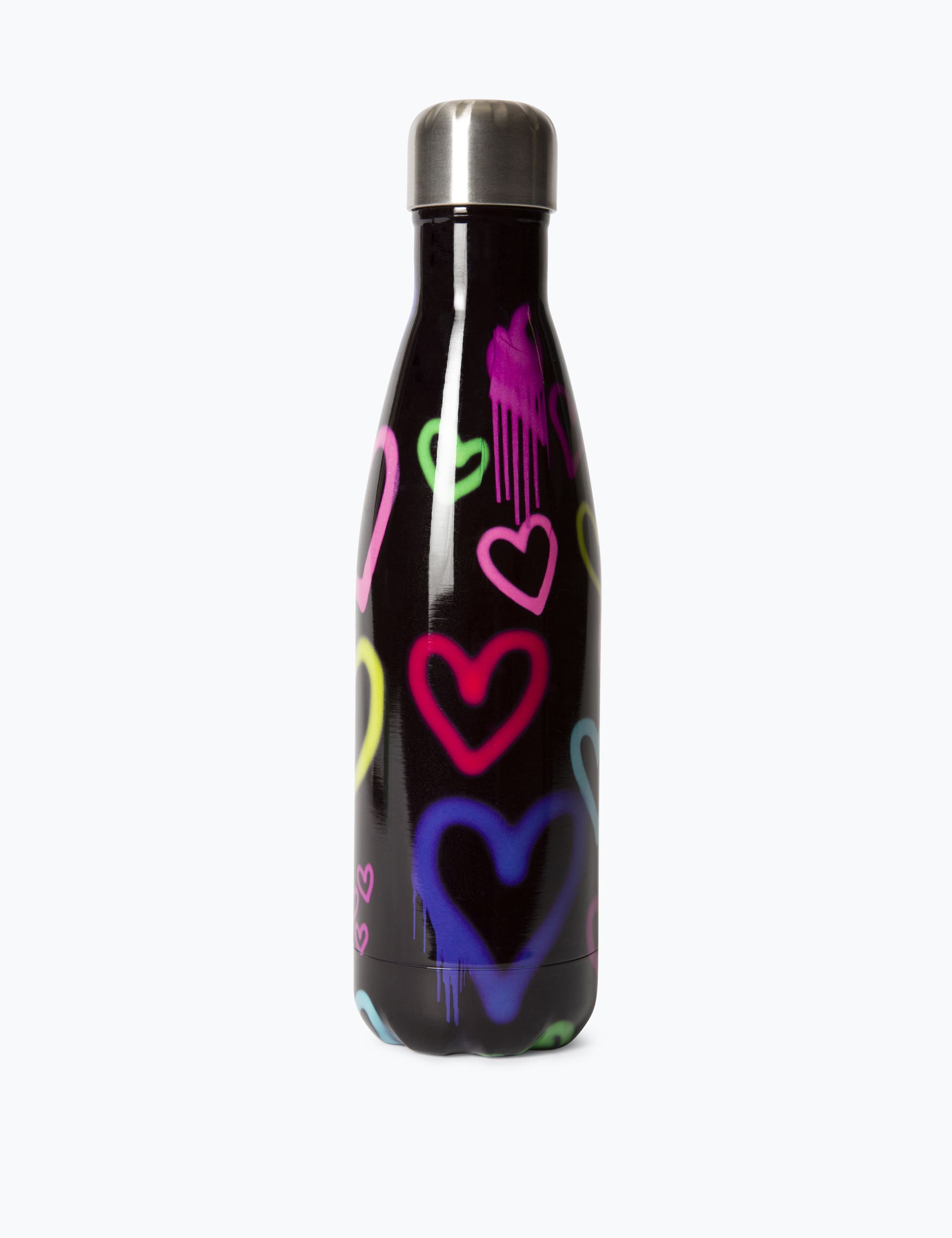 Hype Kids Graffiti Heart Print Water Bottle - Black, Black