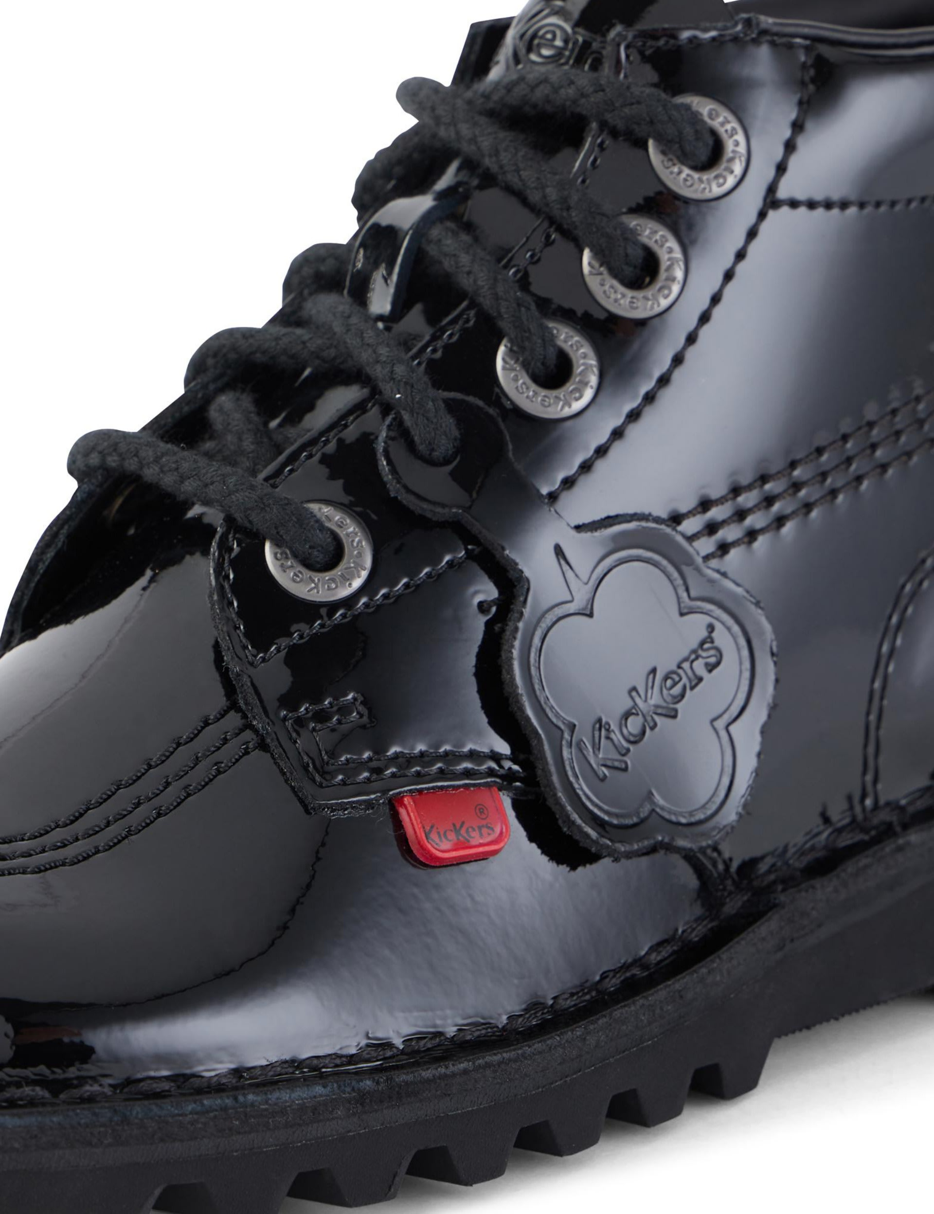 Kickers Kids Patent School Shoes - 3 - Black Patent, Black Patent