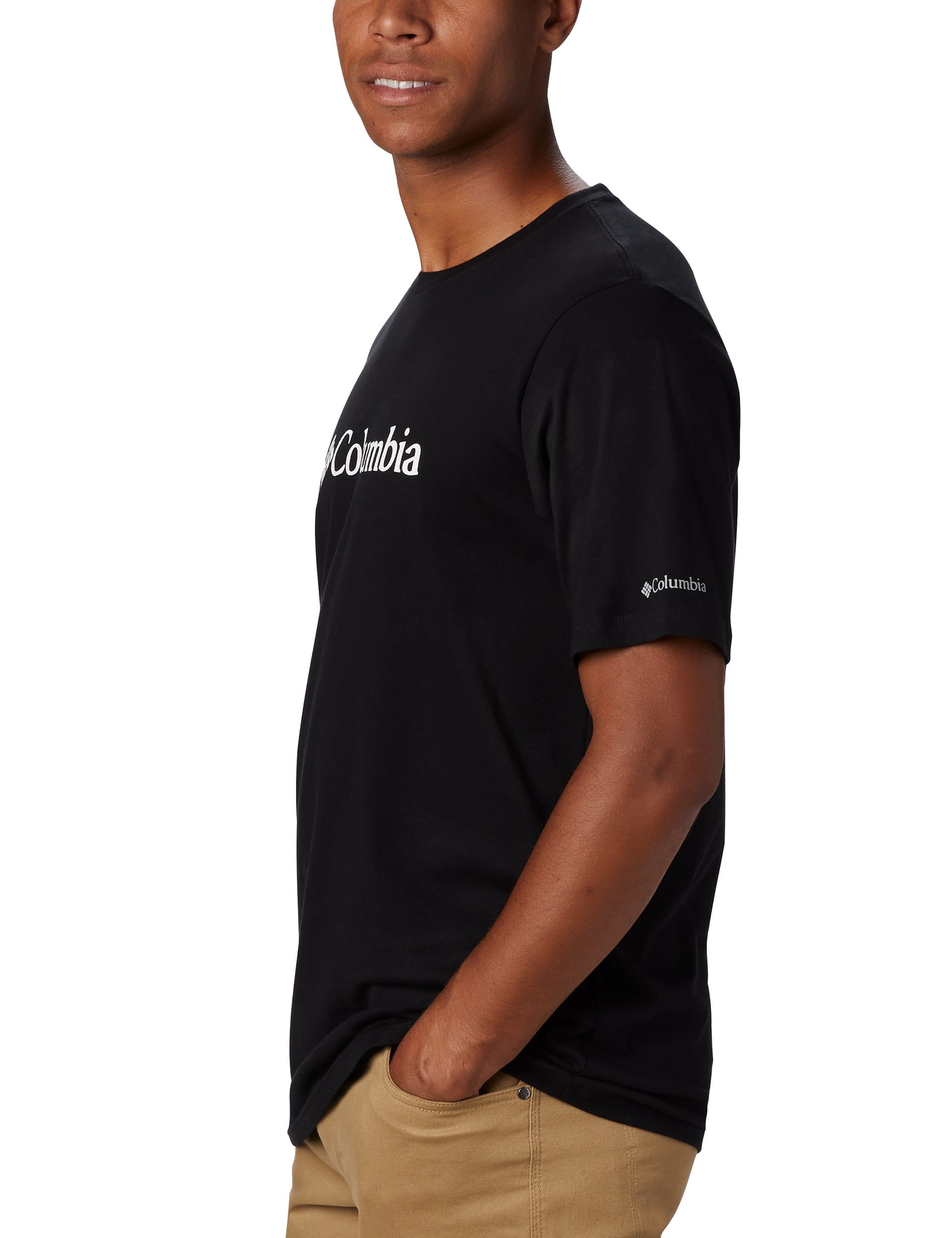 Columbia Men's CSC Basic Logo Pure Cotton T-Shirt - Black Mix, Black,White Mix,Black Mix