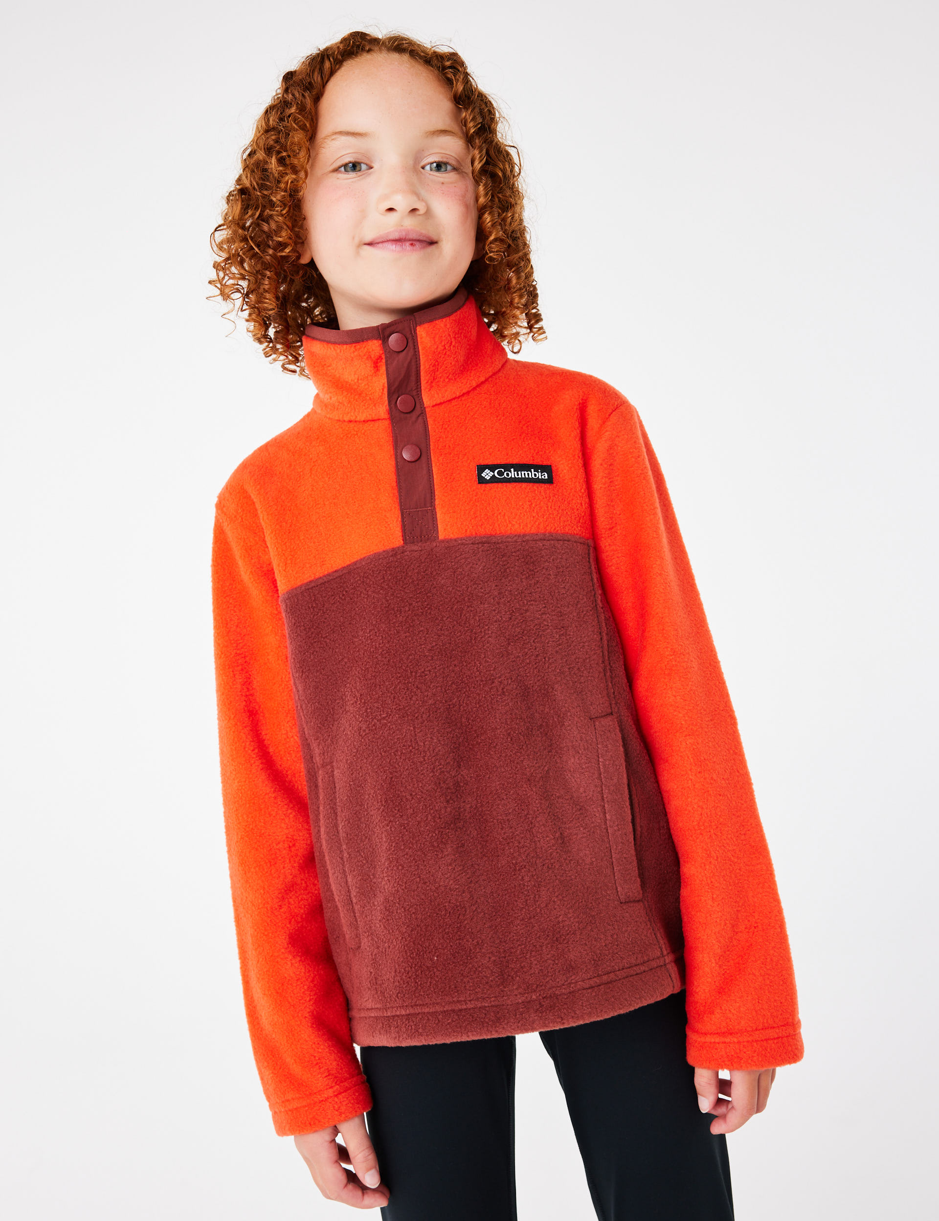 Columbia Steens Mtn II 1/4 Snap Fleece Pull-Over - XXS - Orange Mix, Orange Mix