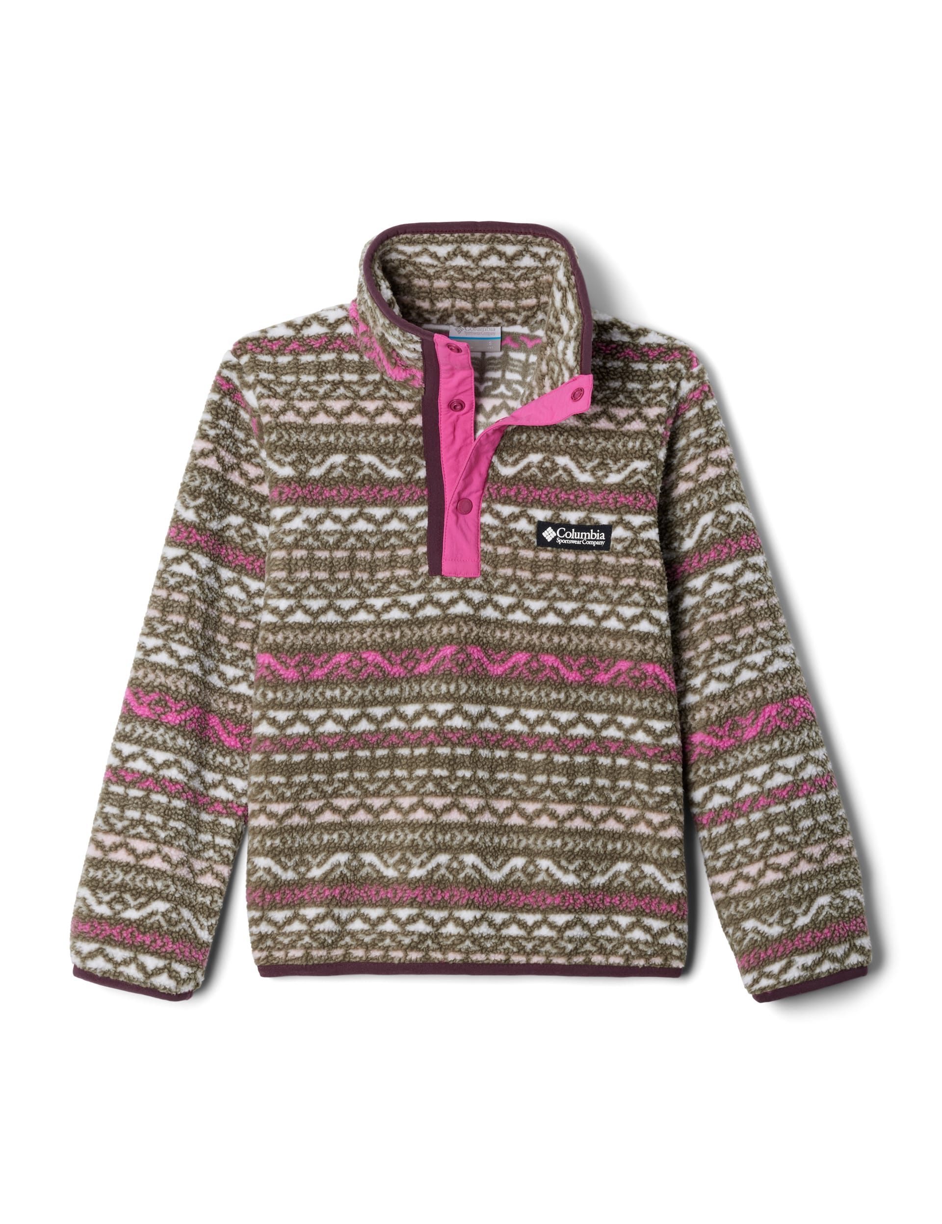 Columbia Girls Helvetia II Printed Fleece Jacket - M - Pink Mix, Pink Mix