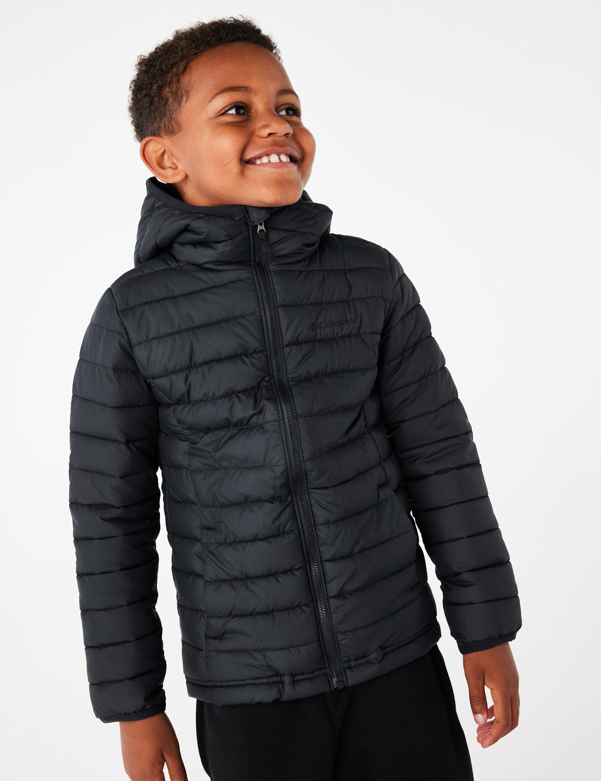 Columbia Boys Powder Lite II Hooded Jacket - M - Black, Black