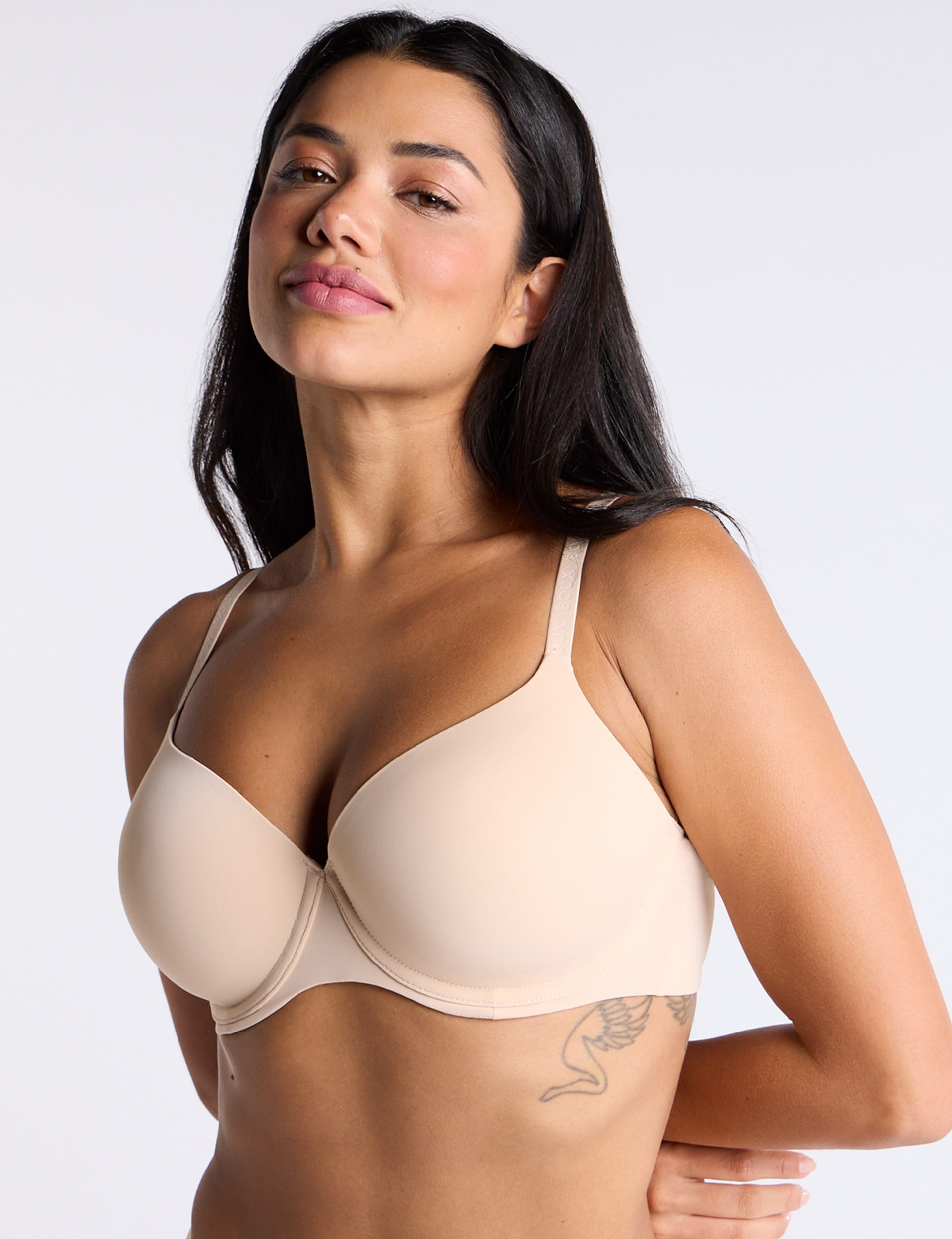 Boux Avenue Women's Padded Microfibre T-Shirt Bra (B-F) - 34DD - Natural, Natural,White,Black