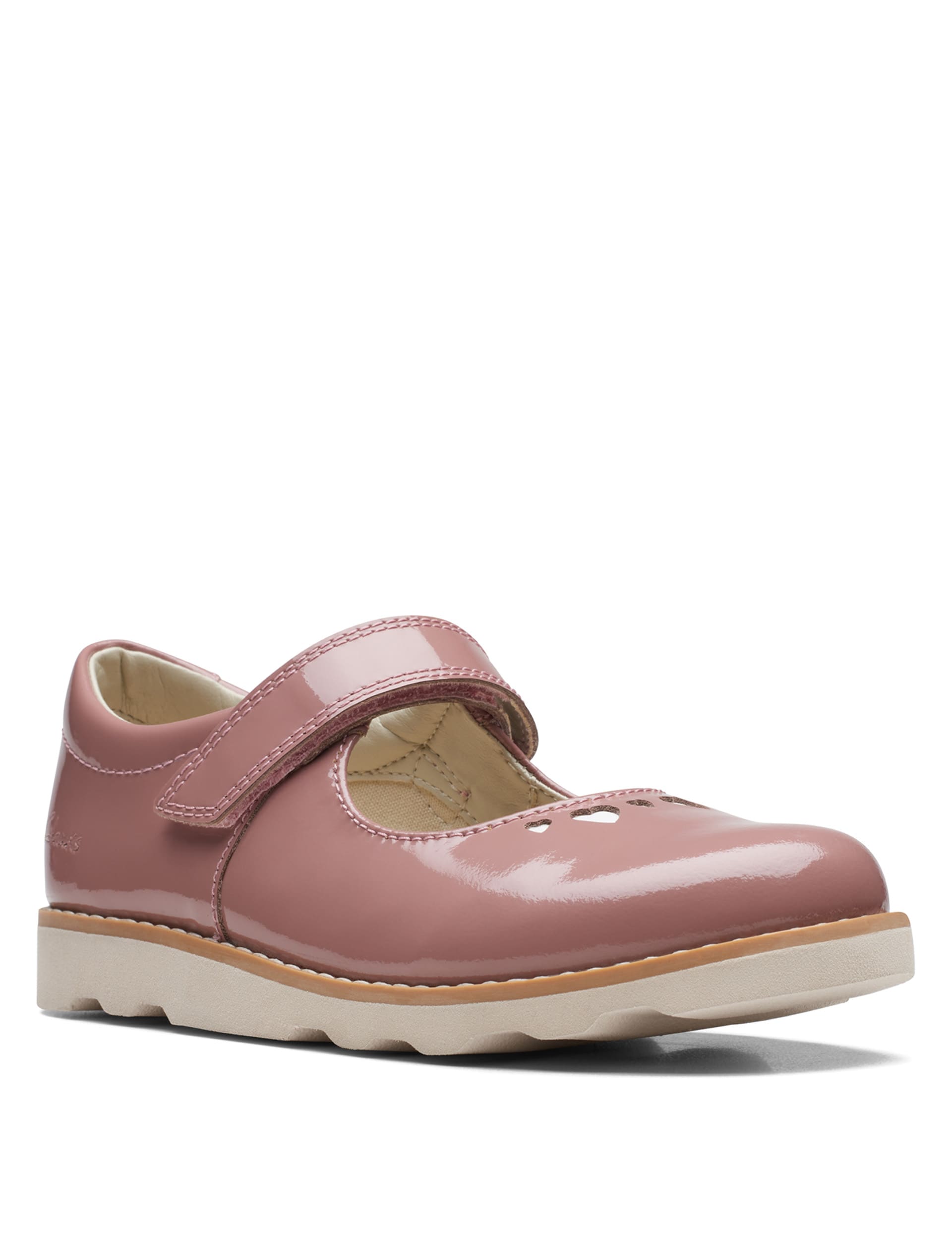 Clarks Kids Leather Riptape Mary Jane Shoes (7 Small - 12 Small) - 9 SF - Pink, Pink