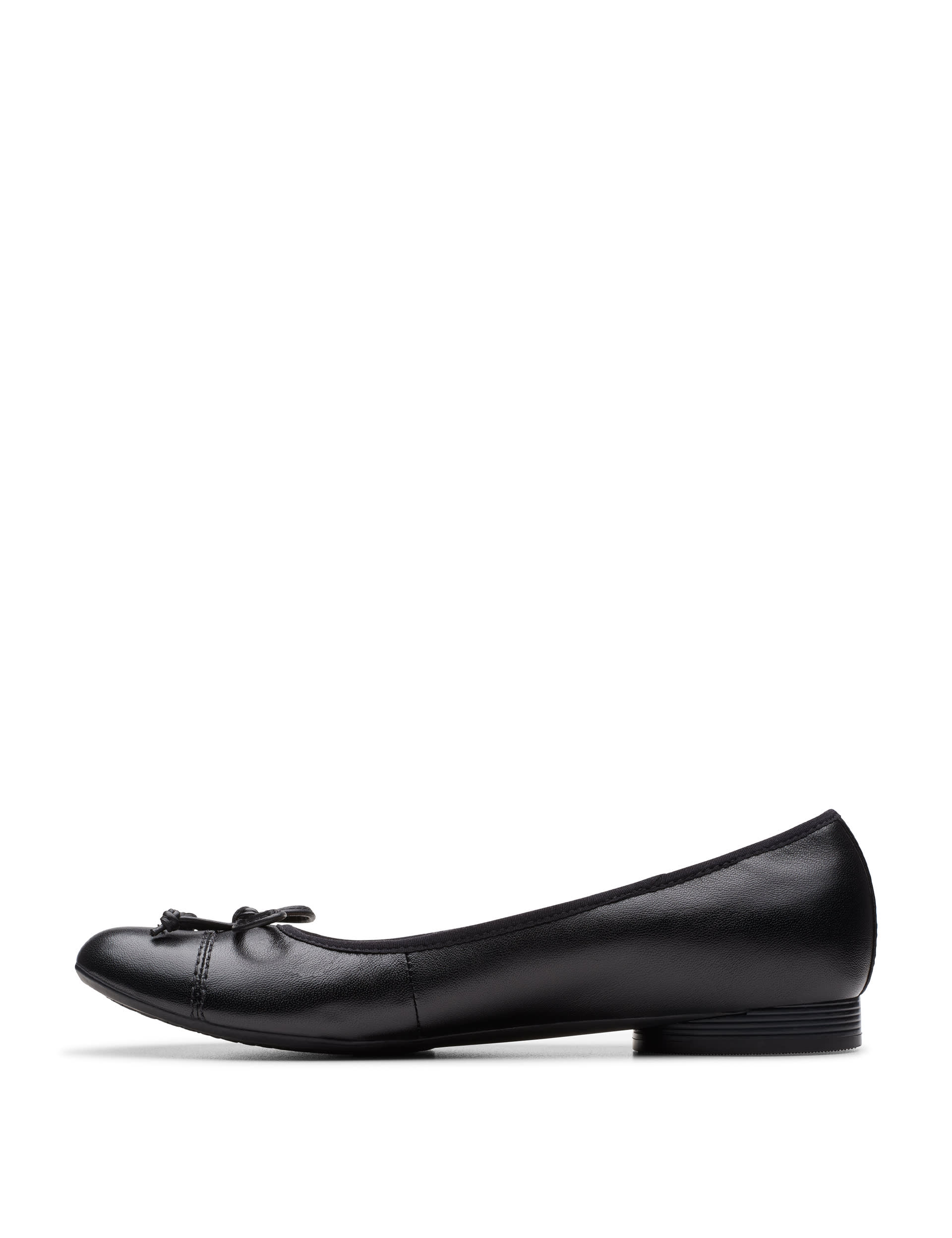 Clarks Women's Leather Flat Ballet Pumps - 4 - Black, Black