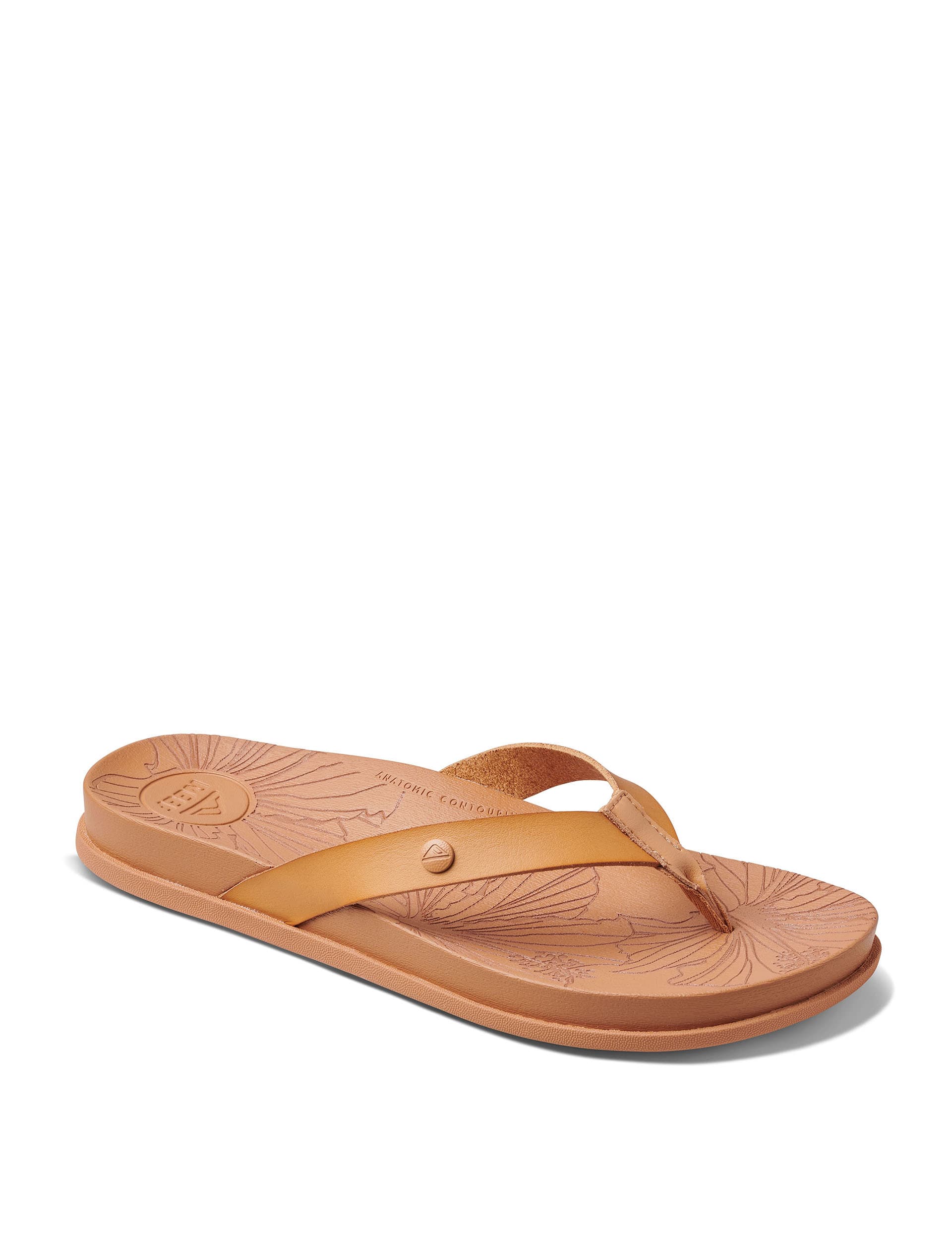 Reef Women's Cushion Porto Cruz Flat Flip Flops - 6 - Tan, Tan