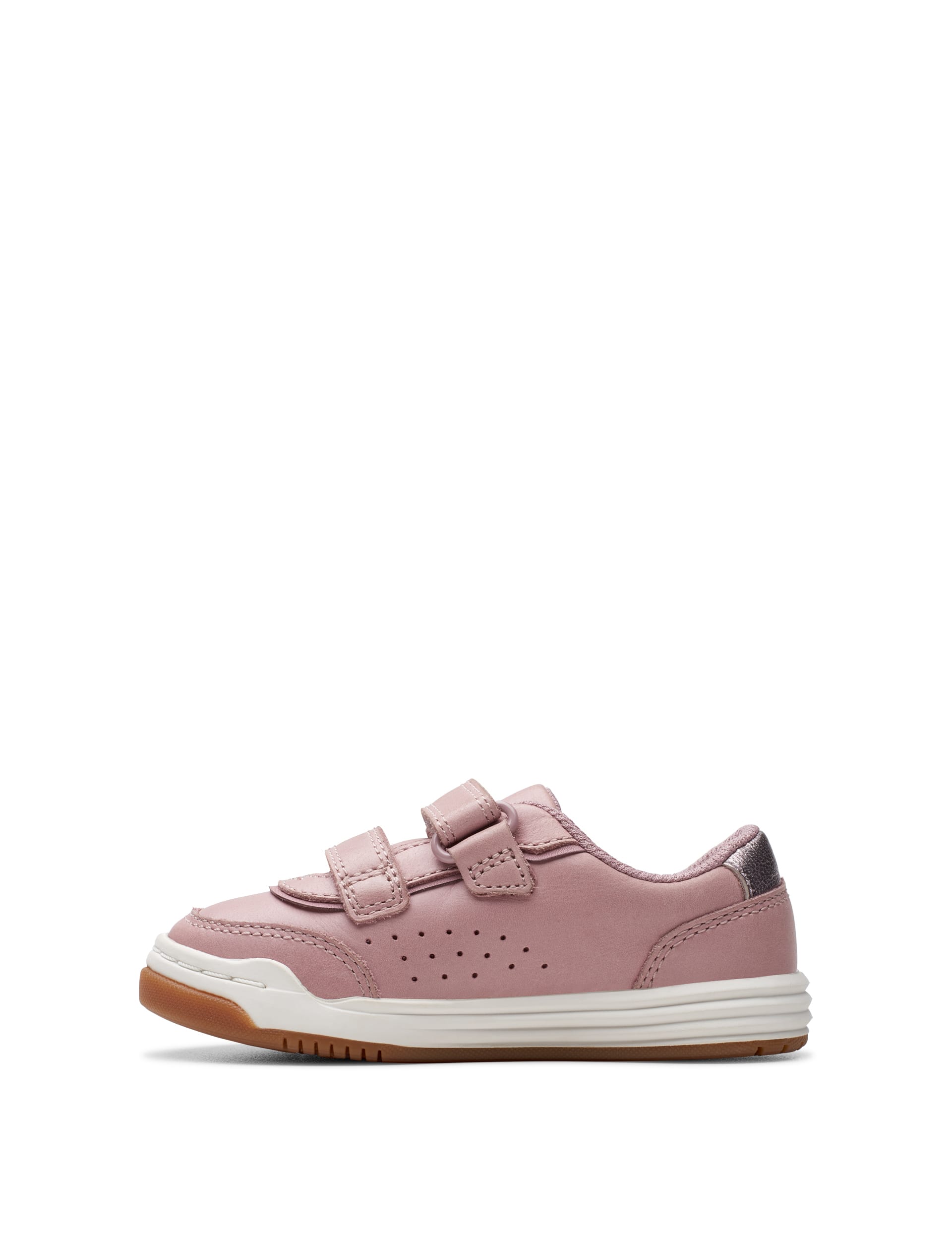 Clarks Kids Leather Riptape Trainers (4 Small - 6.5 Small) - 4SF - Dusty Pink, Dusty Pink