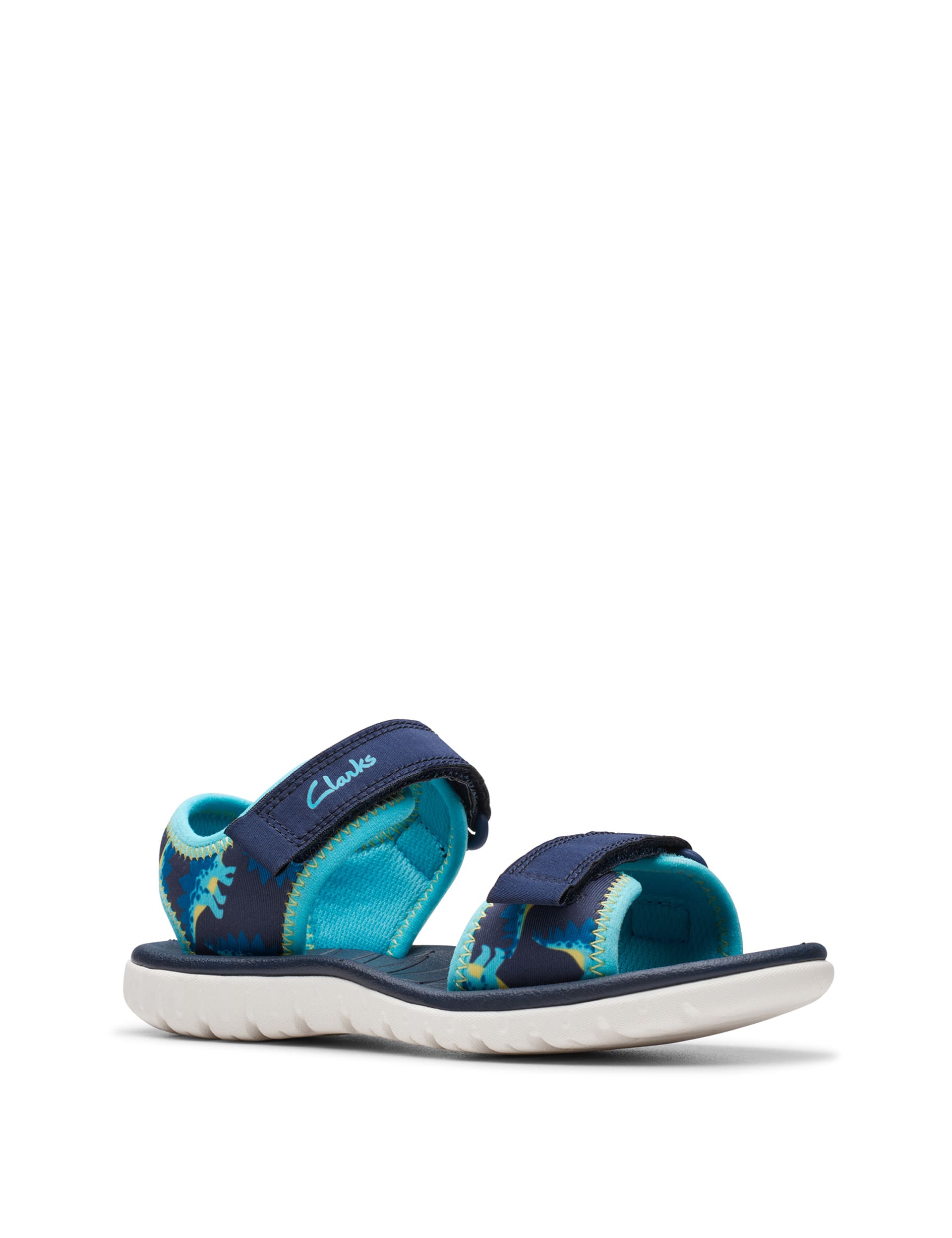 Clarks Kids Dinosaur Riptape Sandals (7 Small - 2.5 Large) - 12.5SG - Navy, Navy