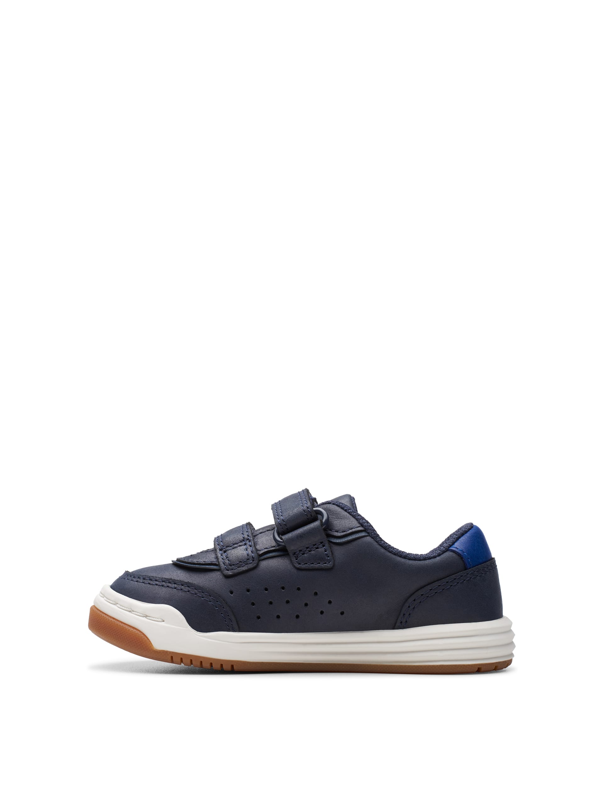 Clarks Kids Leather Riptape Trainers (4 Small - 6.5 Small) - 4SF - Navy, Navy