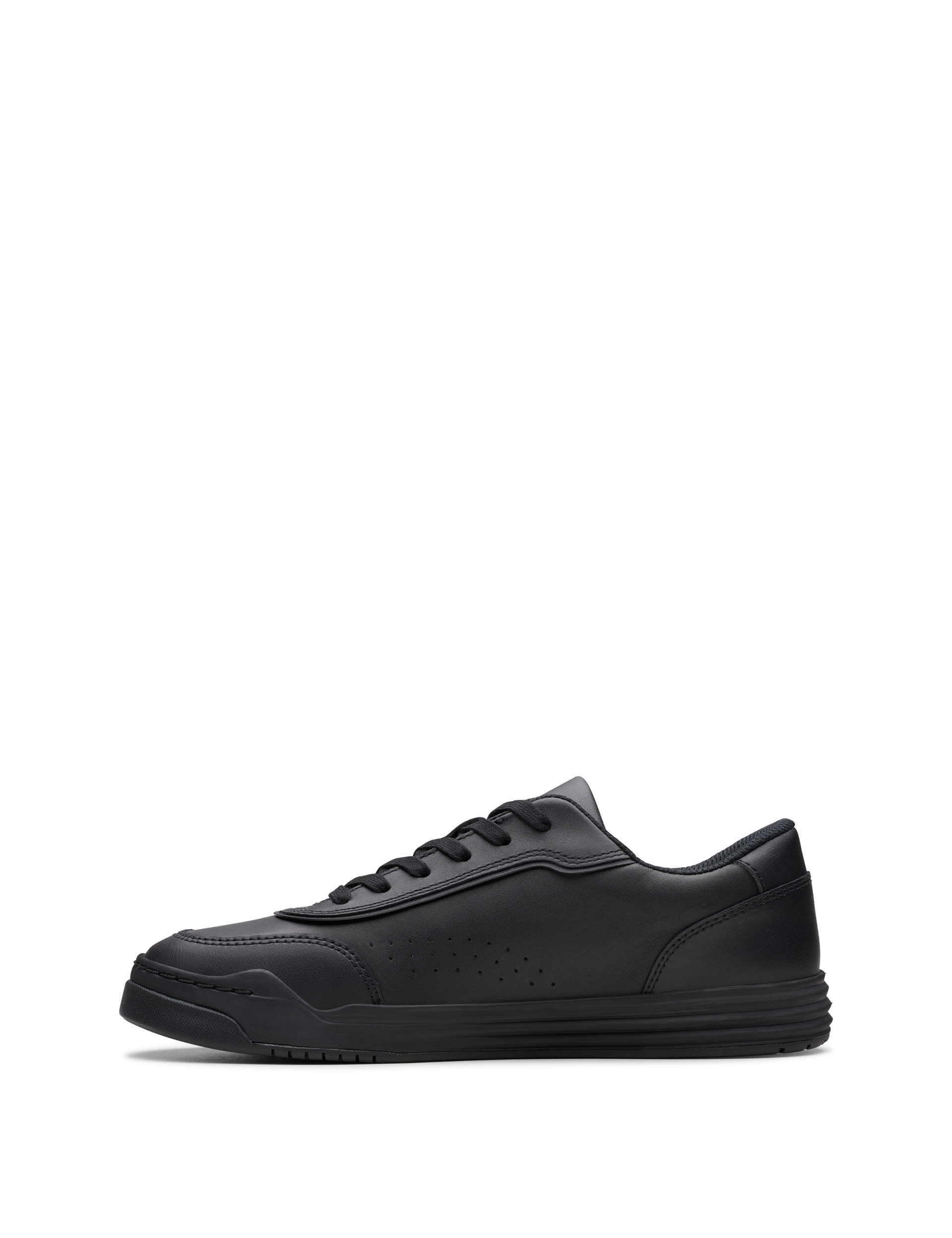 Clarks Boys Leather Trainers (13 Small - 10 Large) - 3 LG - Black, Black