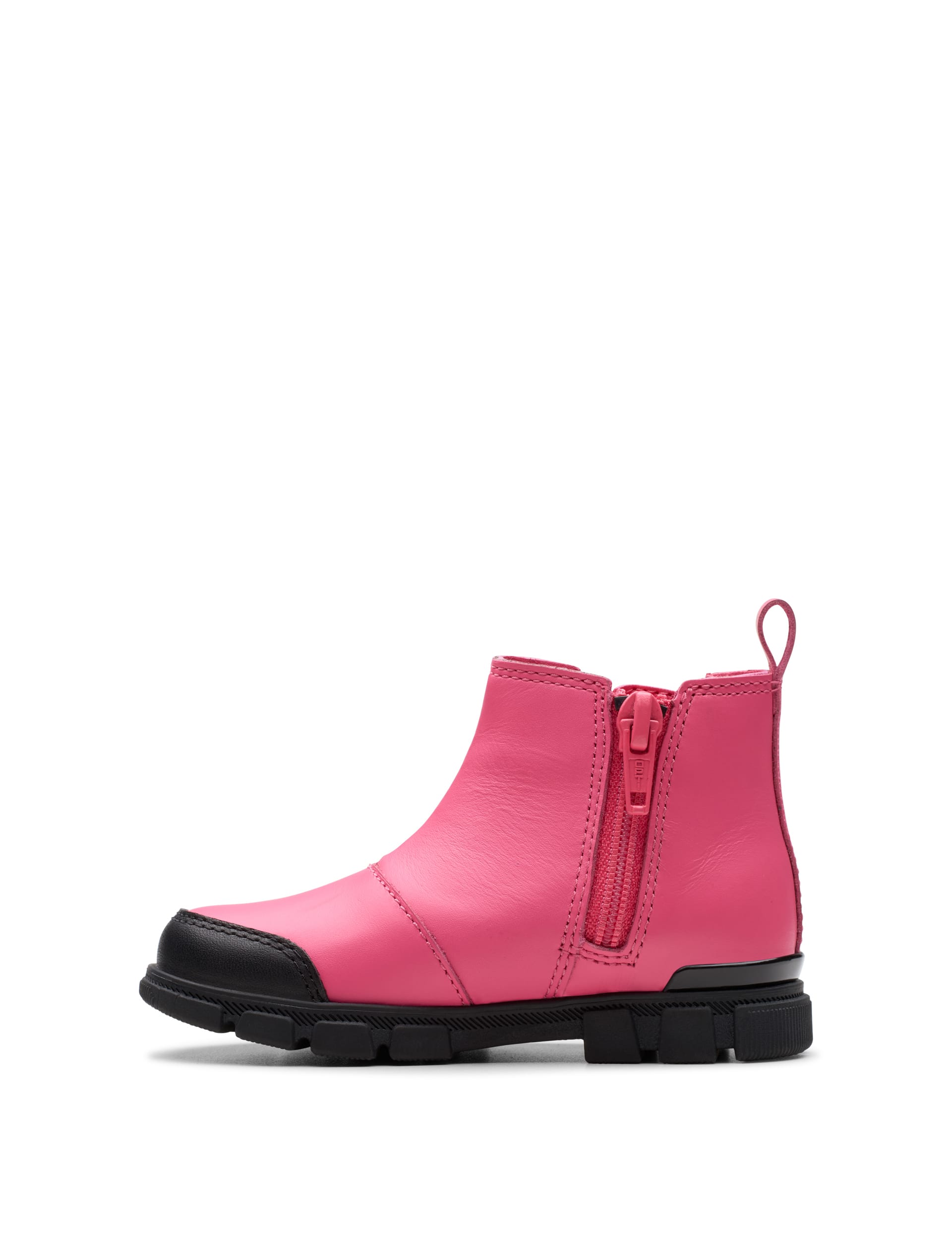 Clarks Kids Leather Chelsea Boots (4 Small - 6 Small) - 4.5 SF - Pink, Pink