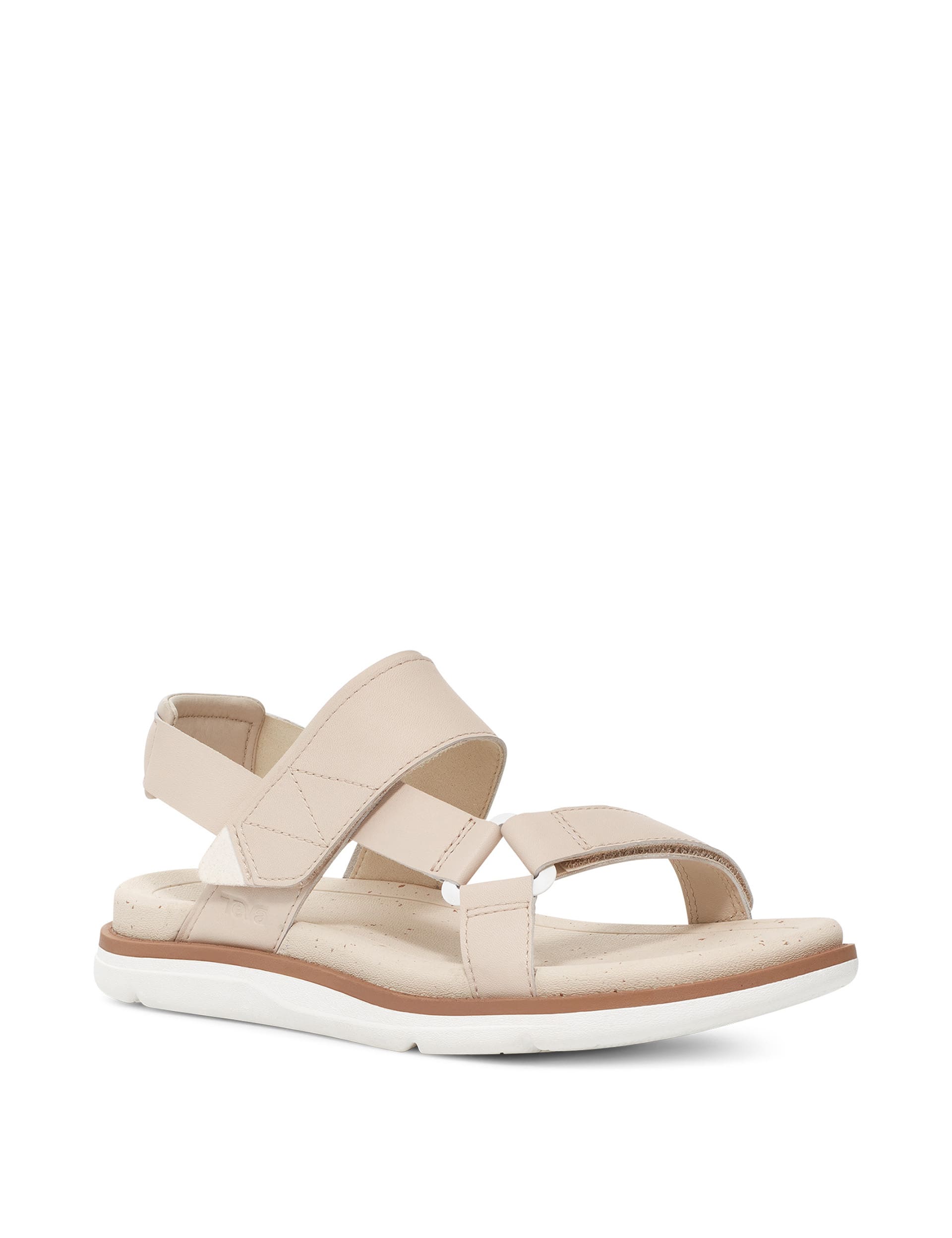 Teva Women's Madera Leather Flat Slingback Sandals - 8 - Cream, Cream